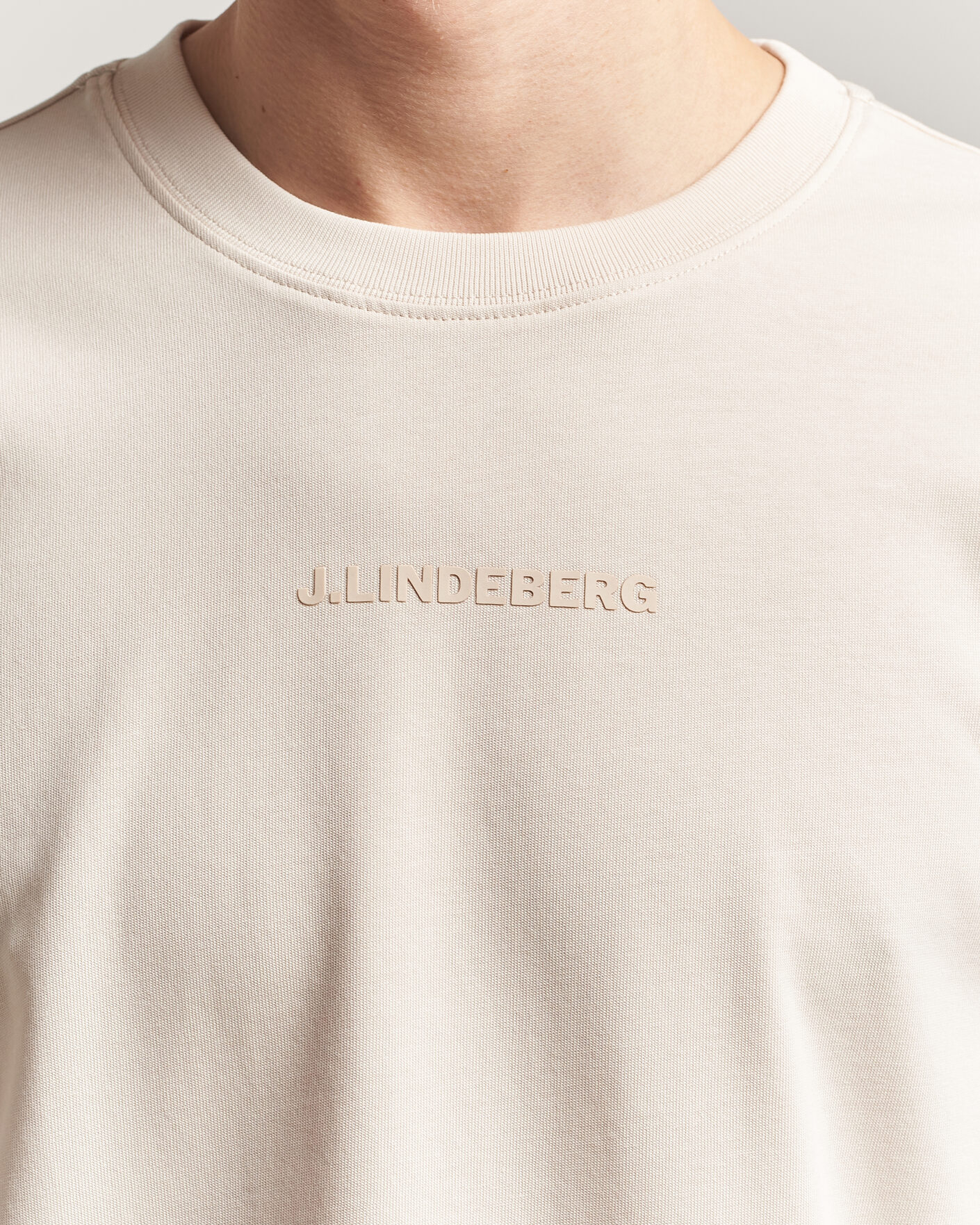 Heren | T-shirts | J.Lindeberg | Hale Heavy Logo T-Shirt Moonbeam