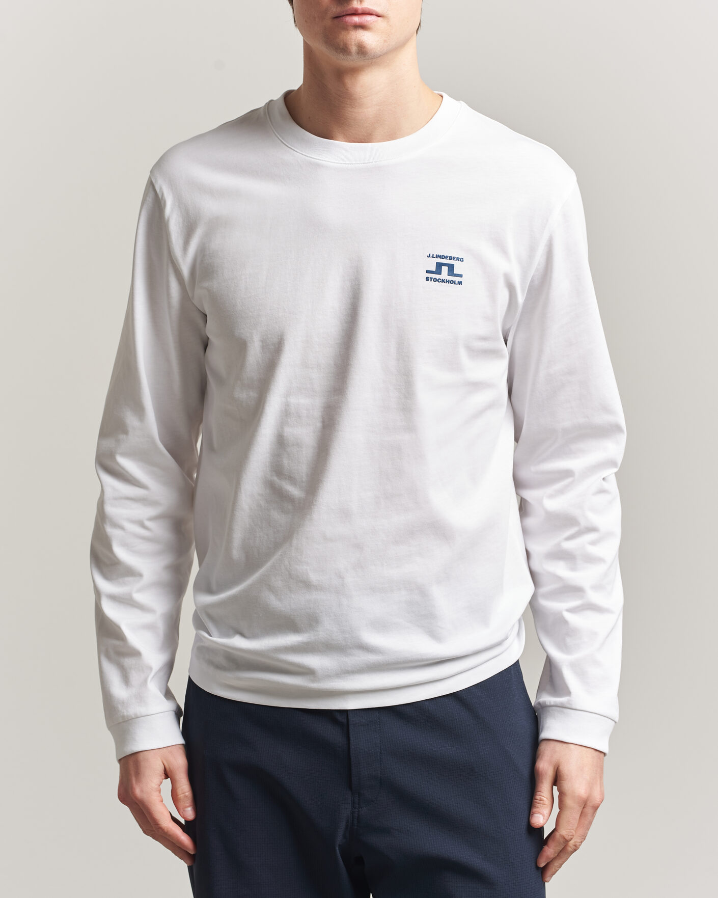 Heren | T-shirts | J.Lindeberg | Parcie Long Sleeve T-Shirt White