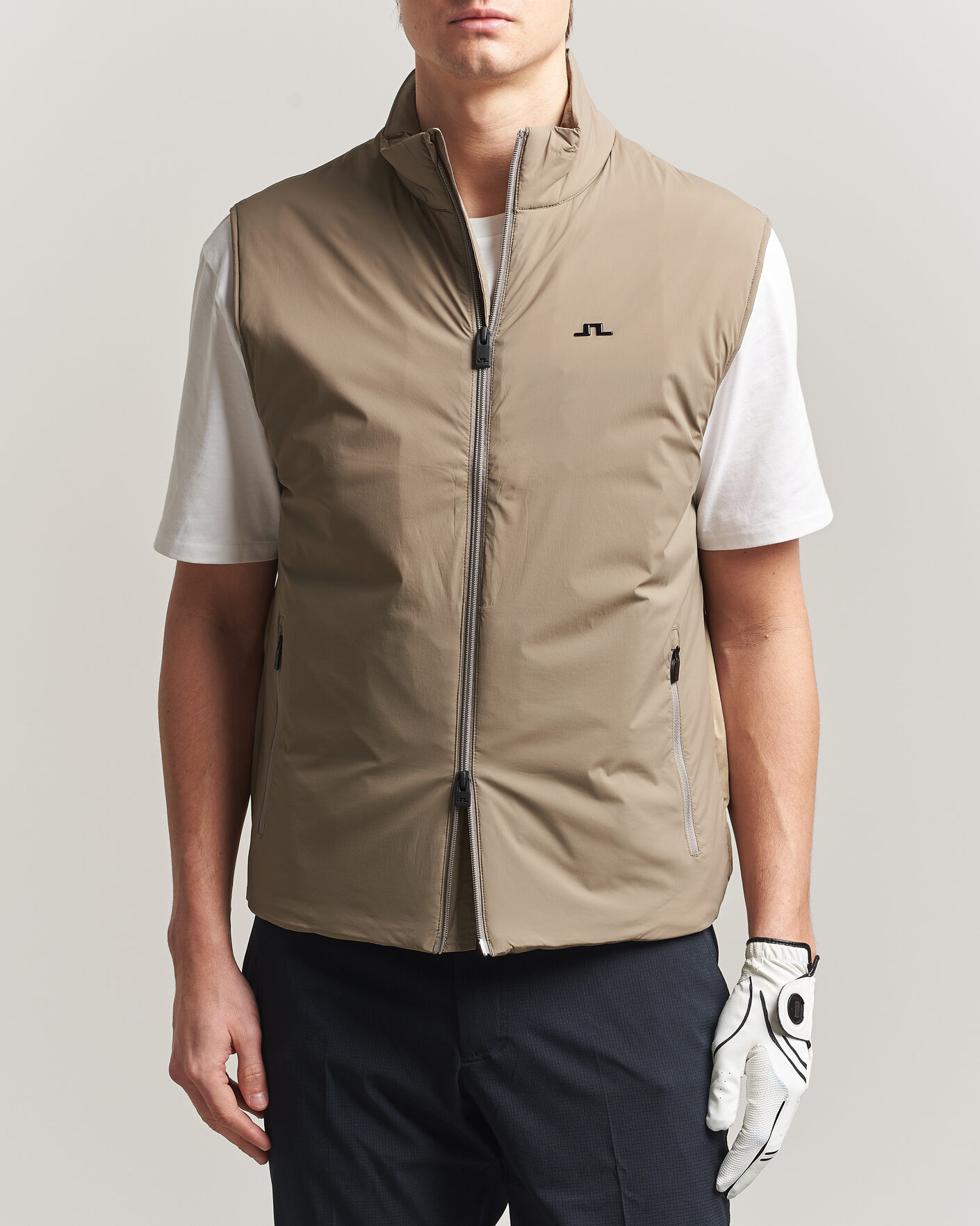 Heren | Gilets | J.Lindeberg | Timor Hybrid Vest Brindle