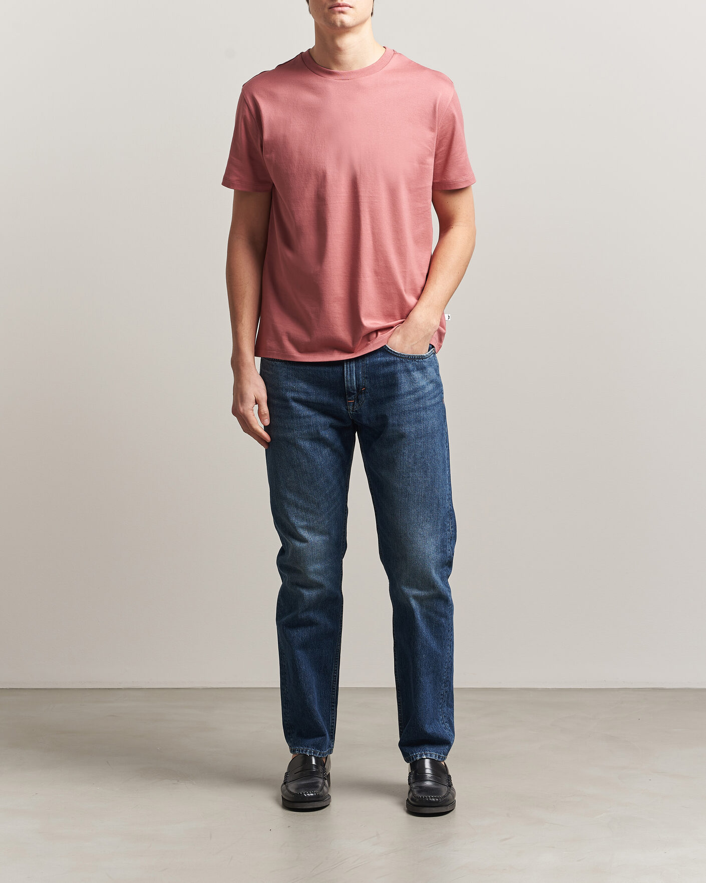 Heren | T-shirts | J.Lindeberg | Sid Basic T-Shirt Withered Rose