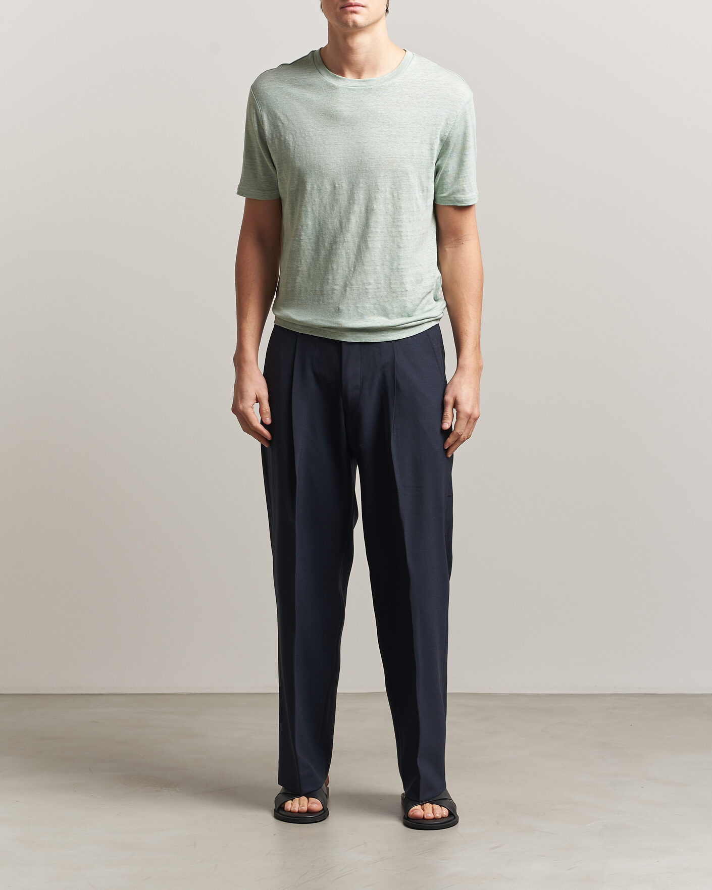 Heren | T-shirts | J.Lindeberg | Coma Linen T-Shirt Jadeite