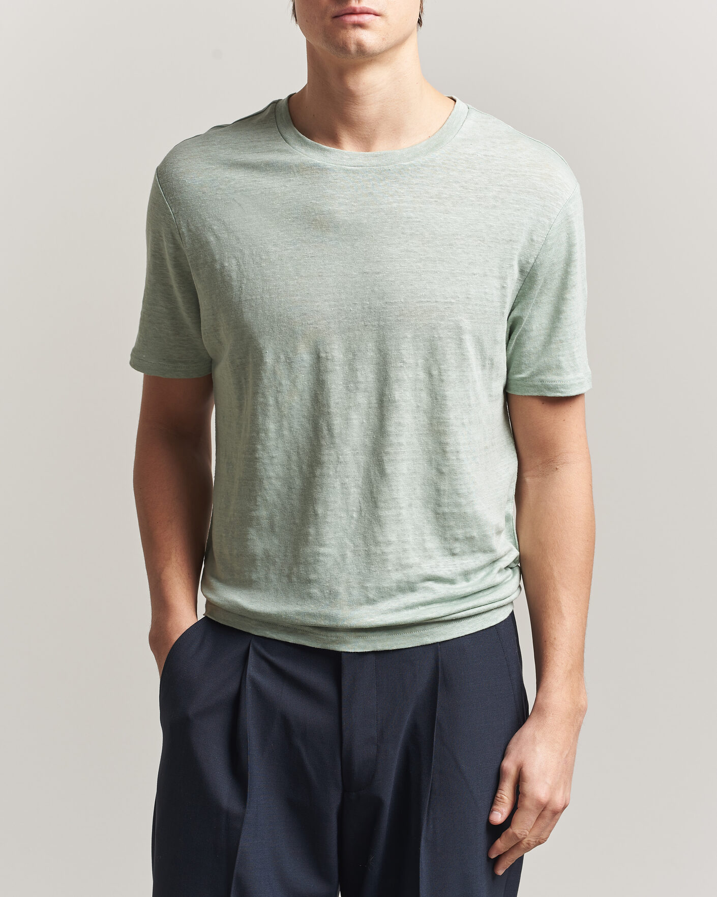 Heren | T-shirts | J.Lindeberg | Coma Linen T-Shirt Jadeite