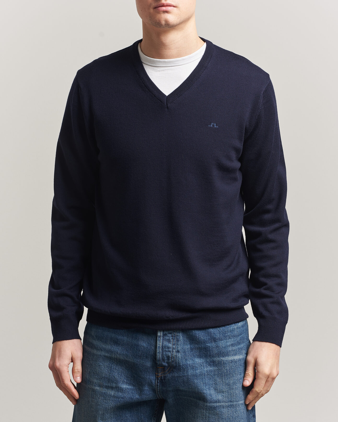 Heren | Truien | J.Lindeberg | Lymann Merino V-Neck Pullover JL Navy