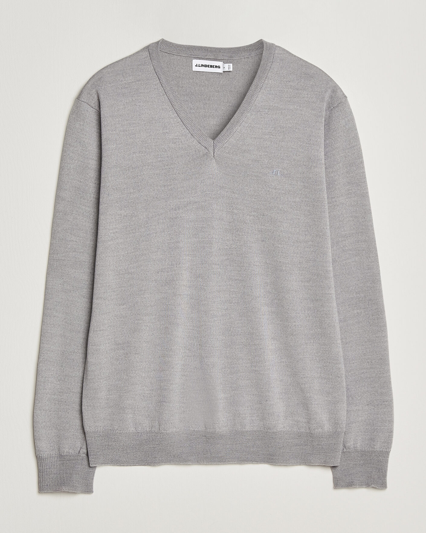 Heren | Truien | J.Lindeberg | Lymann Merino V-Neck Pullover Light Grey Melange