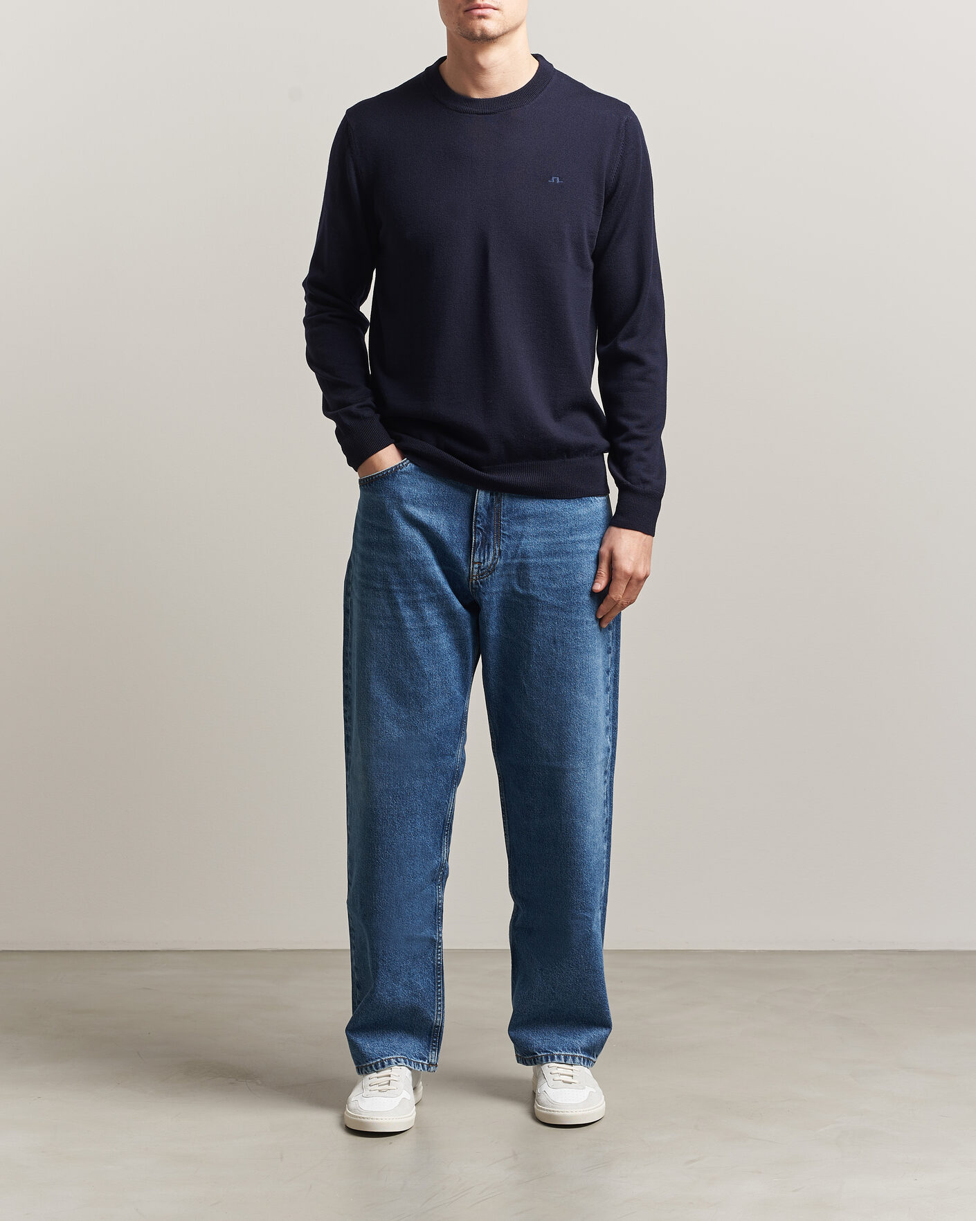 Heren | Truien | J.Lindeberg | Keane Merino Crew Neck Pullover JL Navy