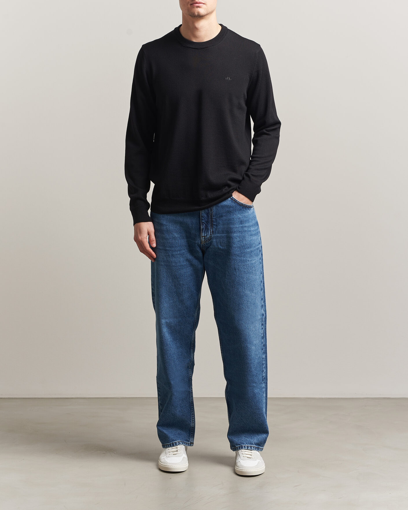 Heren | Truien | J.Lindeberg | Keane Merino Crew Neck Pullover Black