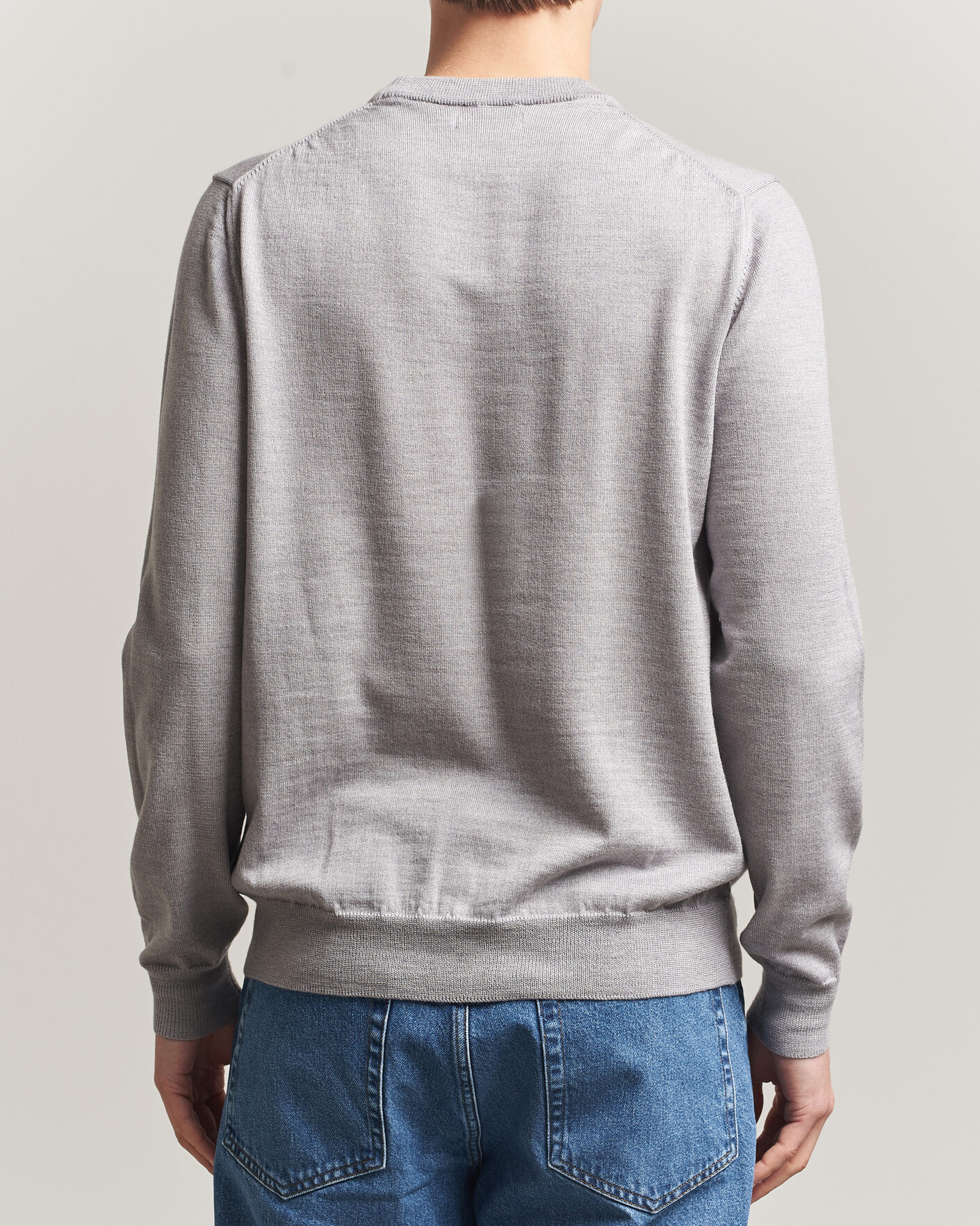 Heren | Truien | J.Lindeberg | Keane Merino Crew Neck Pullover Light Grey Melange