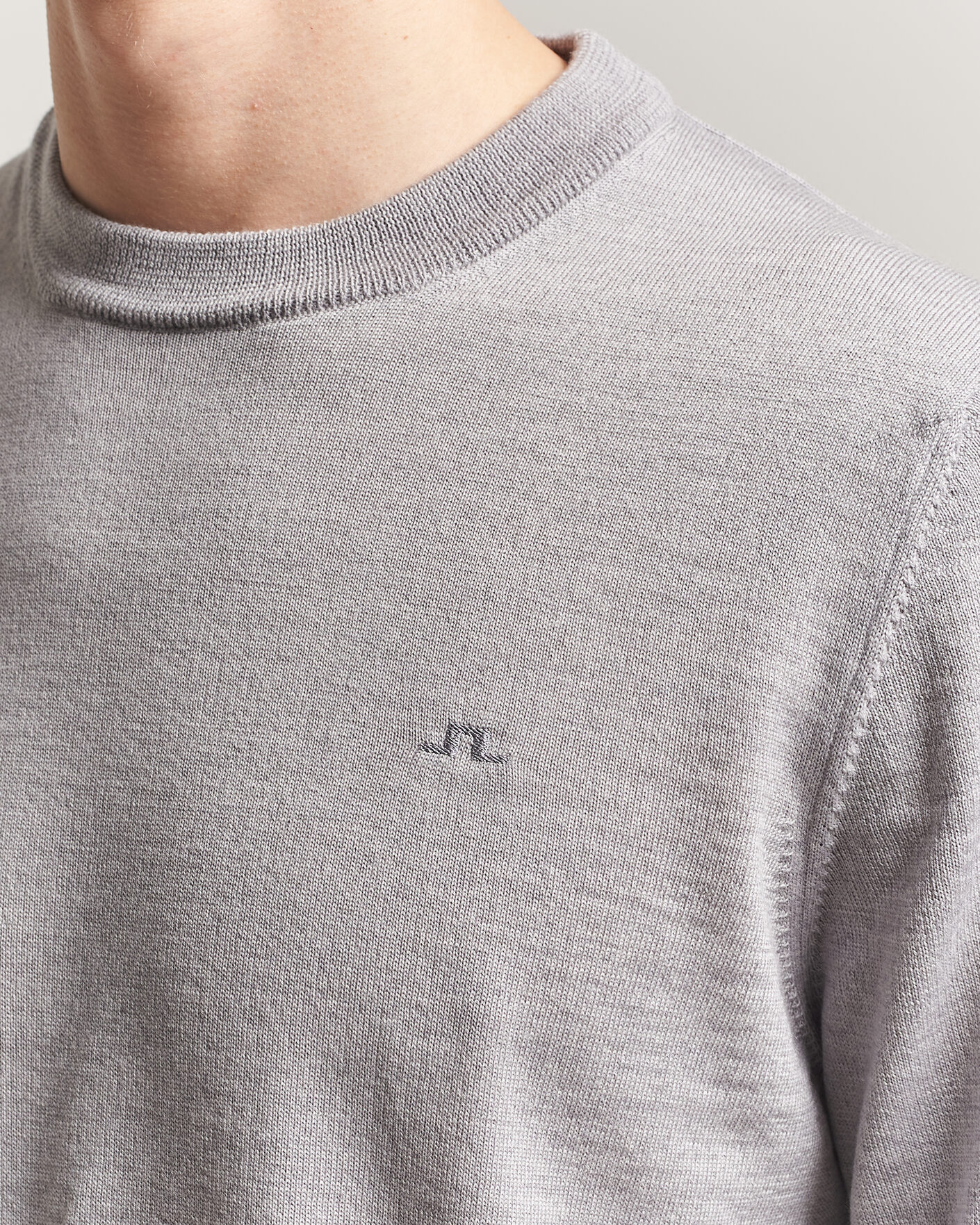 Heren | Truien | J.Lindeberg | Keane Merino Crew Neck Pullover Light Grey Melange