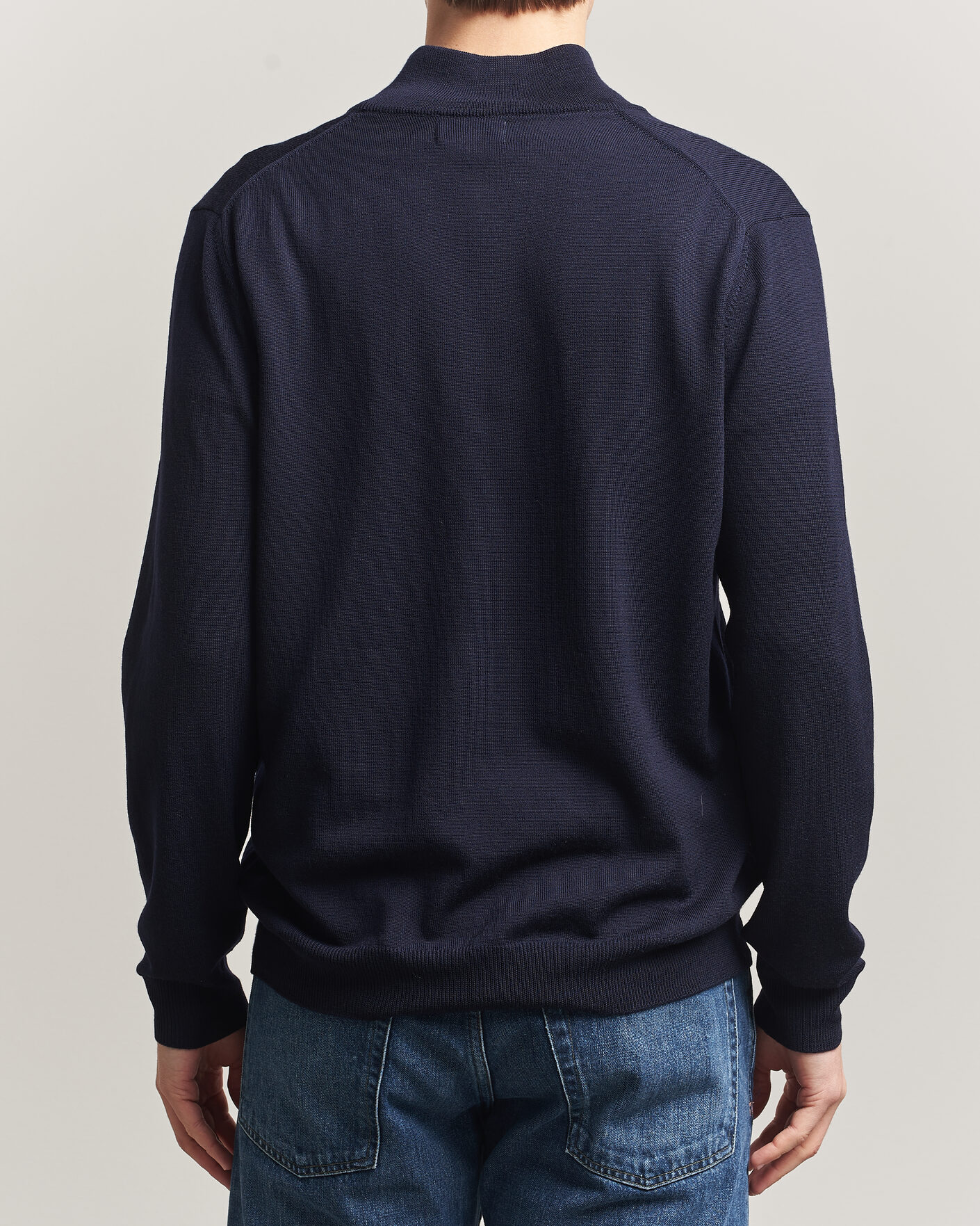 Heren | Truien | J.Lindeberg | Kiyan Merino Half Zip JL Navy