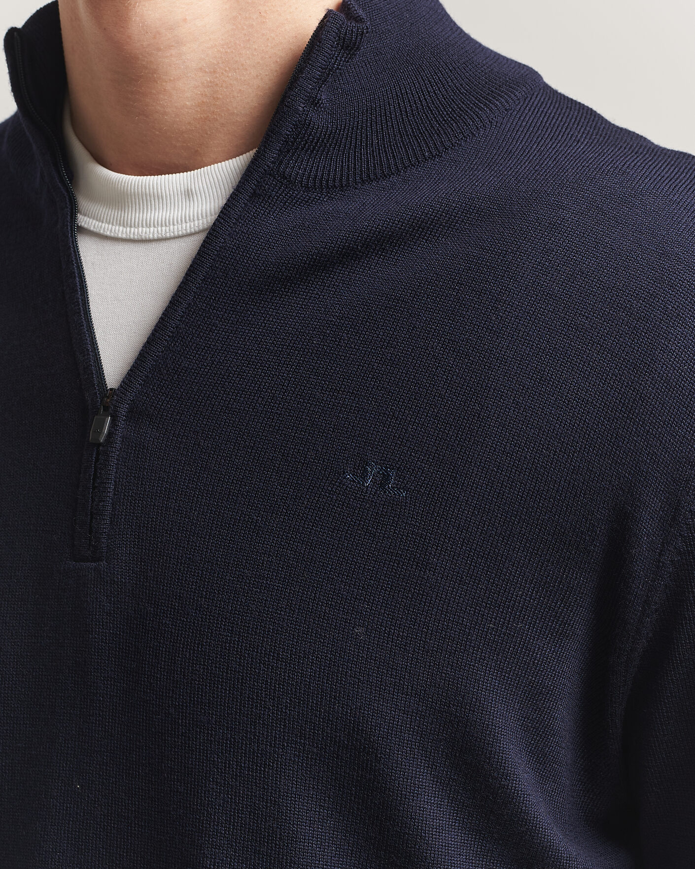 Heren | Truien | J.Lindeberg | Kiyan Merino Half Zip JL Navy