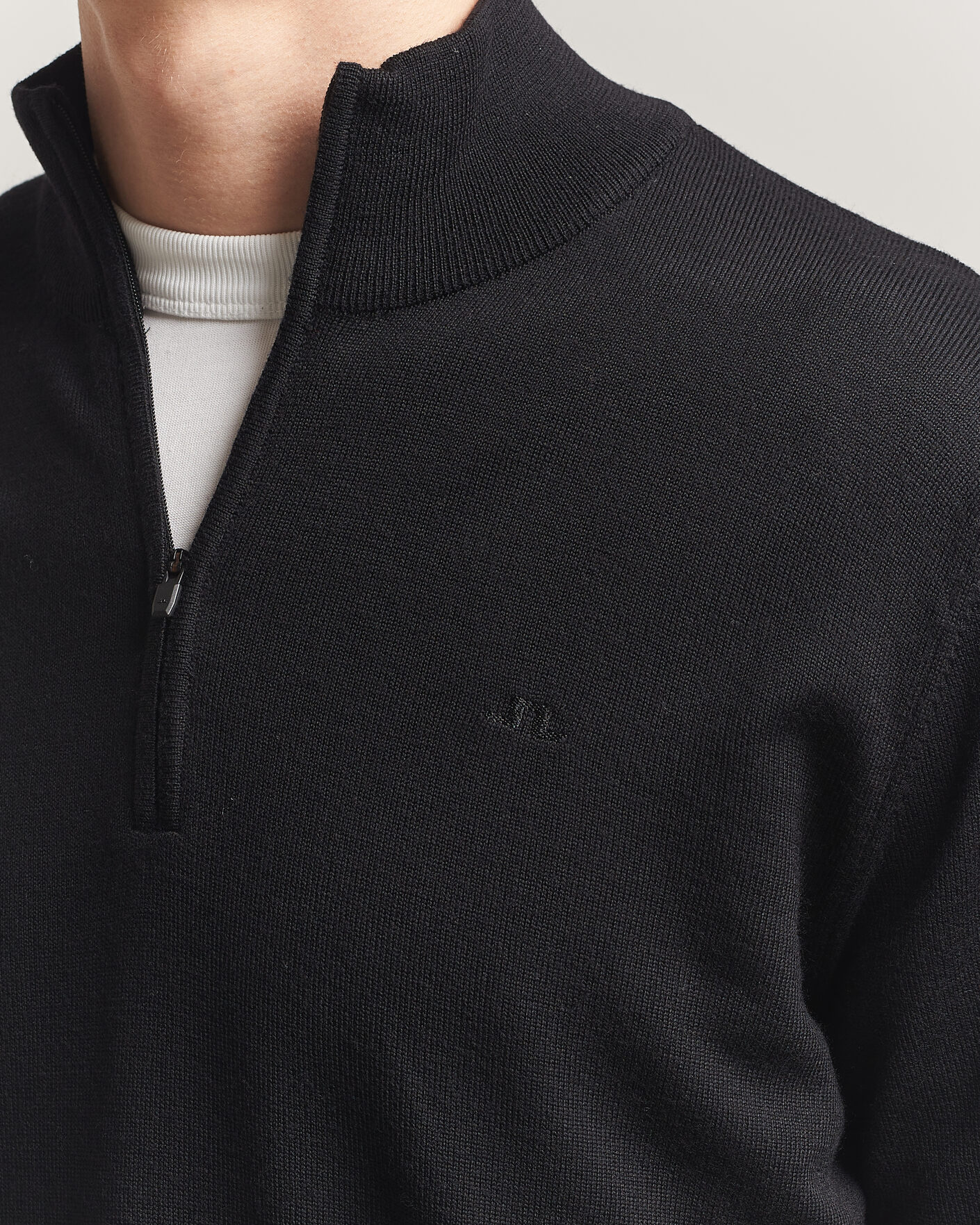 Heren | Truien | J.Lindeberg | Kiyan Merino Half Zip Black