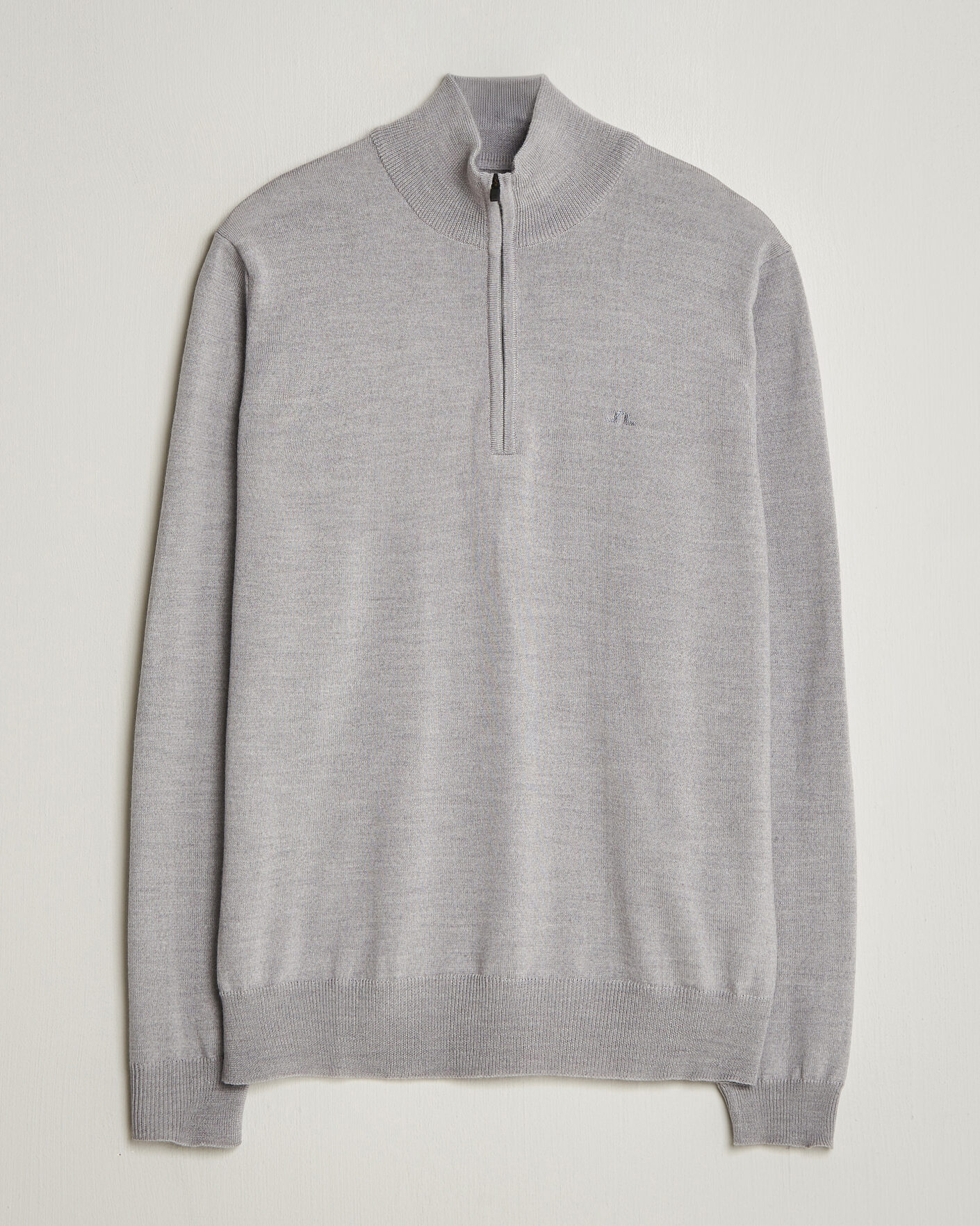 Heren | Truien | J.Lindeberg | Kiyan Merino Half Zip Light Grey Melange