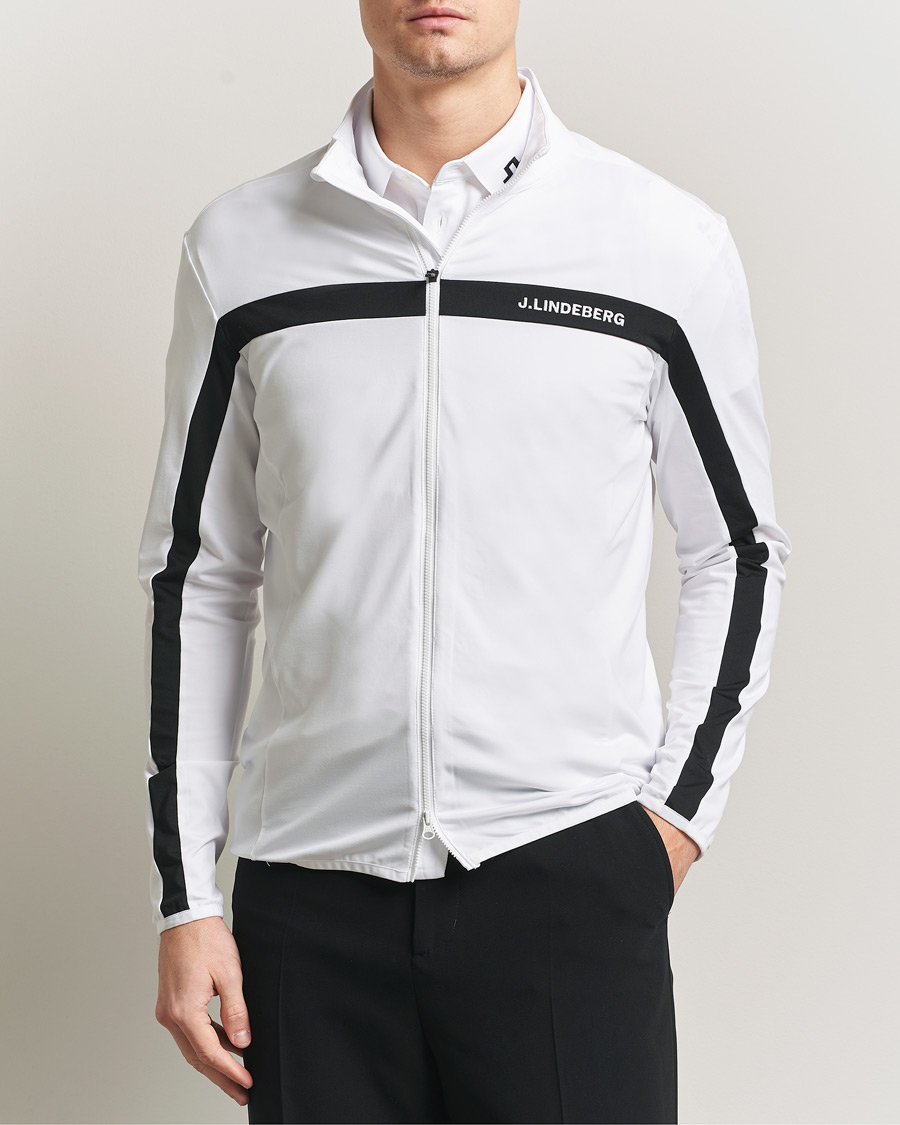 Heren | Truien | J.Lindeberg | Jarvis Mid Layer Full Zip White