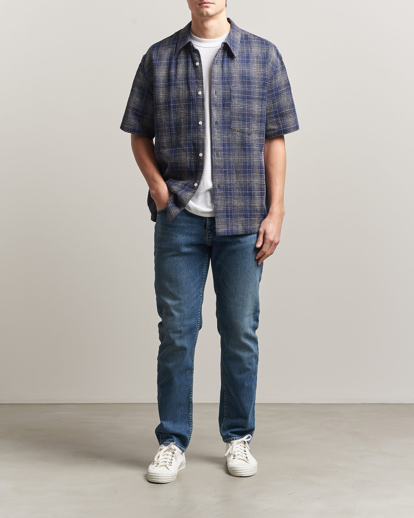 Heren | Broeken | Nudie Jeans | Solid Ollie Jeans Blue Blur