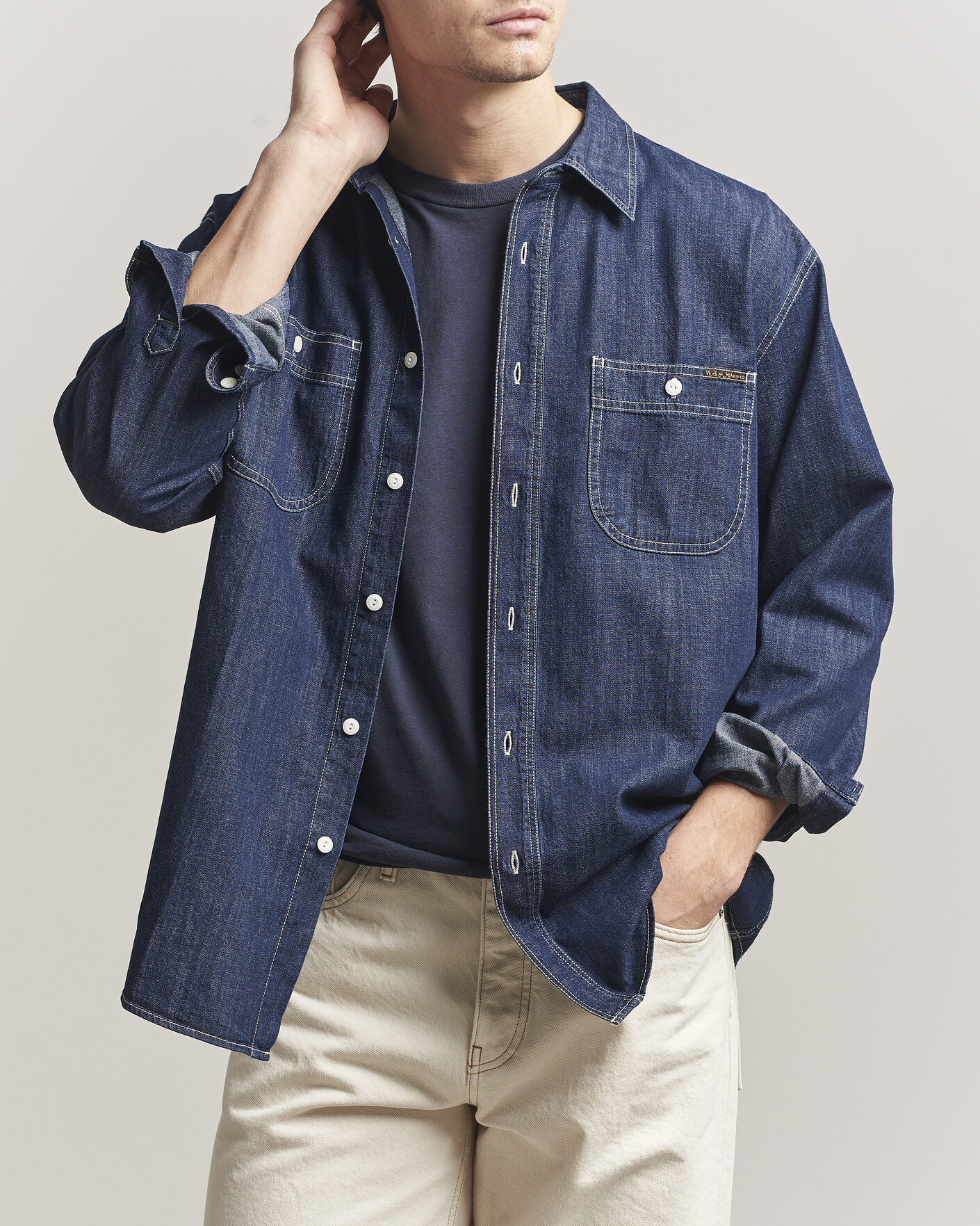 Heren | Overhemden | Nudie Jeans | Julian Denim Shirt Rinsed