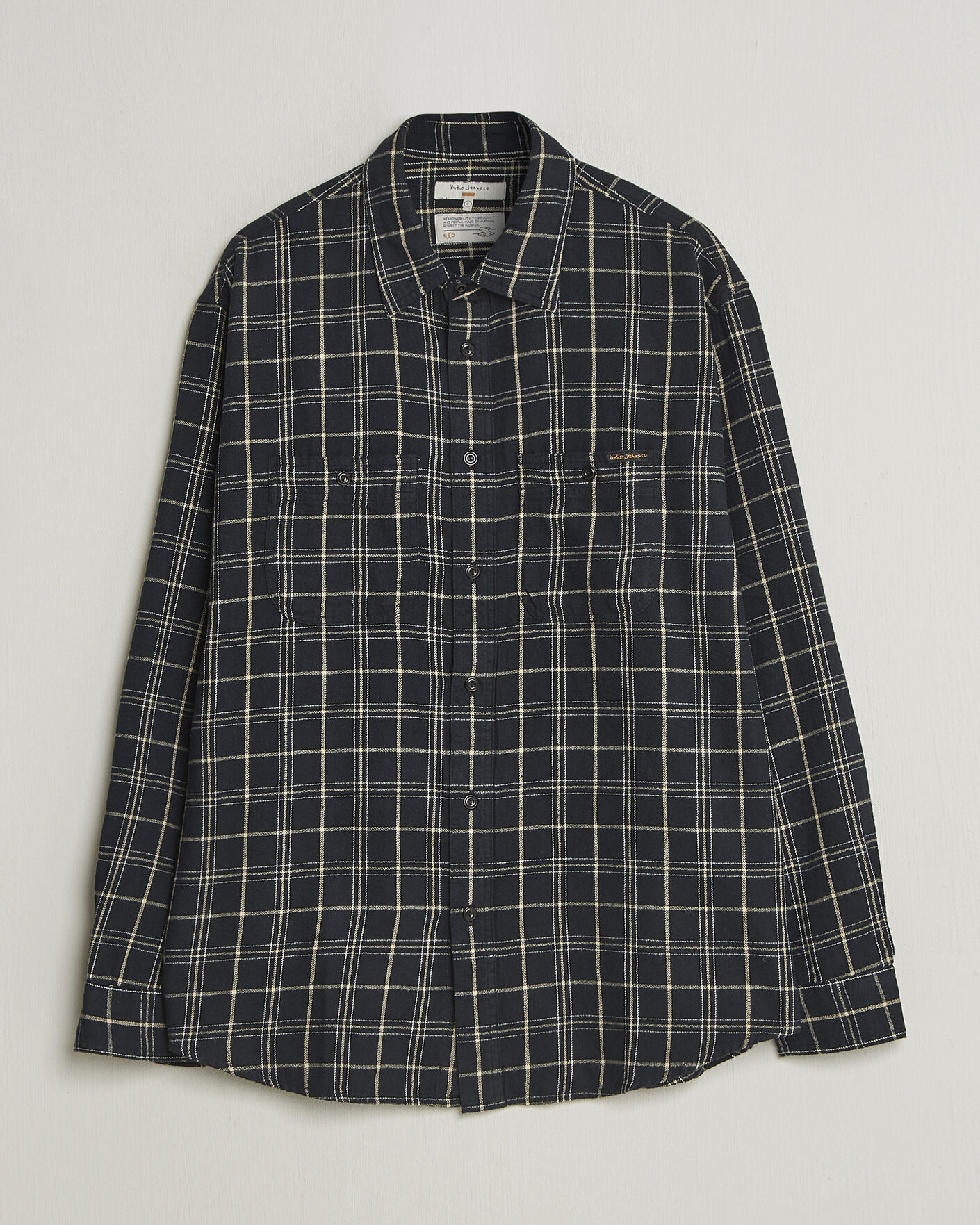 Heren | Overhemden | Nudie Jeans | Julian Checked Worker Shirt Black