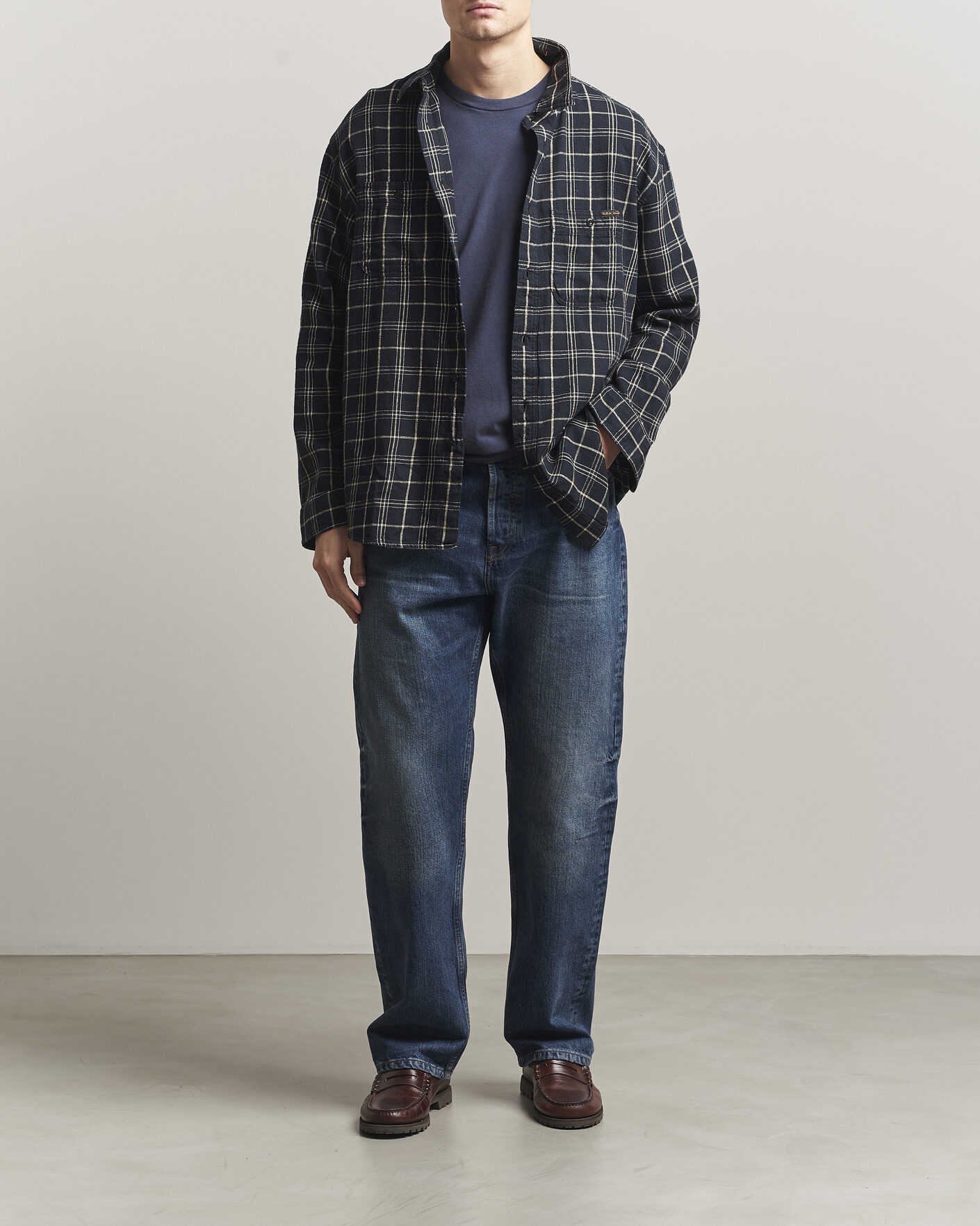 Heren | Overhemden | Nudie Jeans | Julian Checked Worker Shirt Black