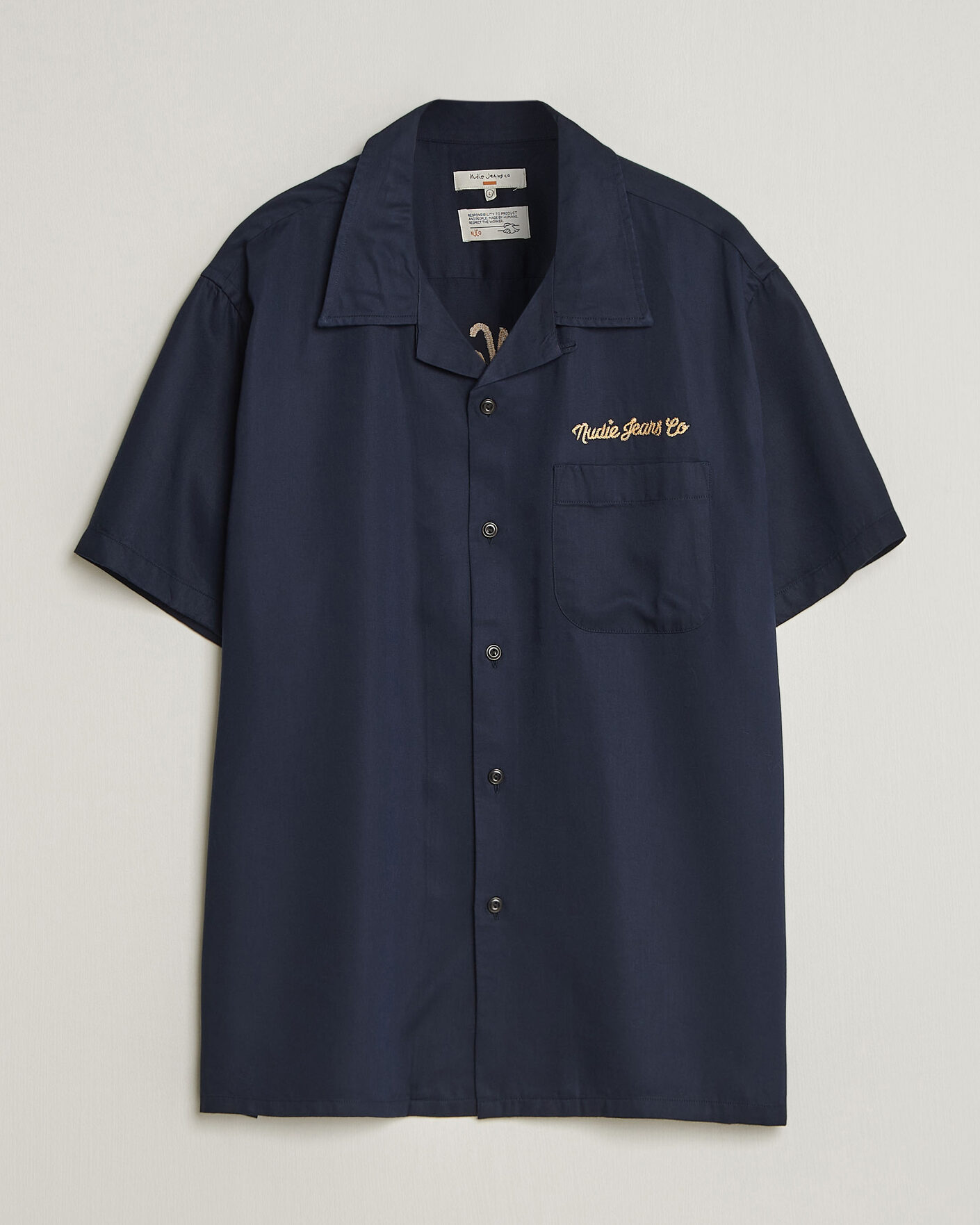 Heren | Overhemden | Nudie Jeans | Arthur Bowling Shirt Navy