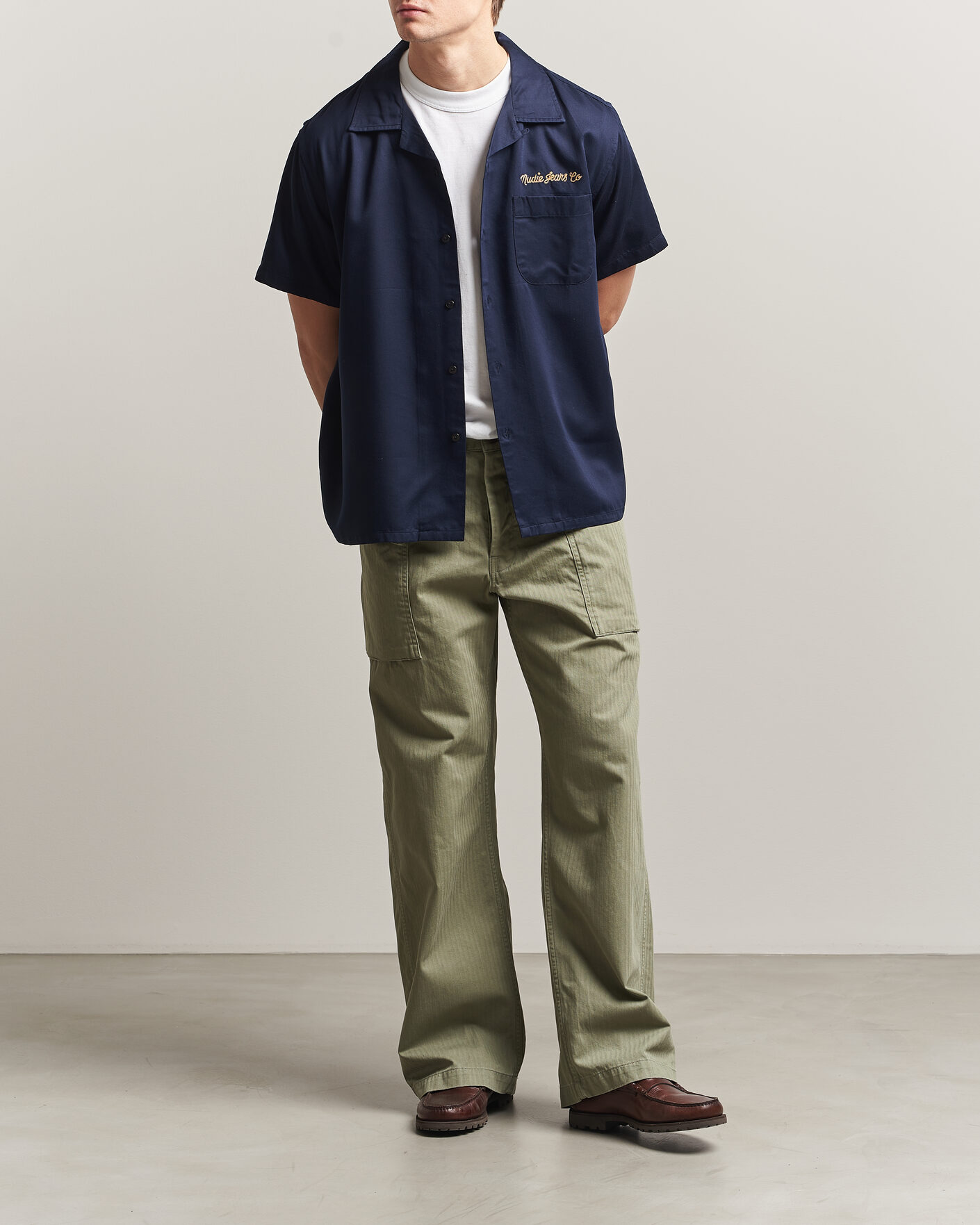 Heren | Overhemden | Nudie Jeans | Arthur Bowling Shirt Navy