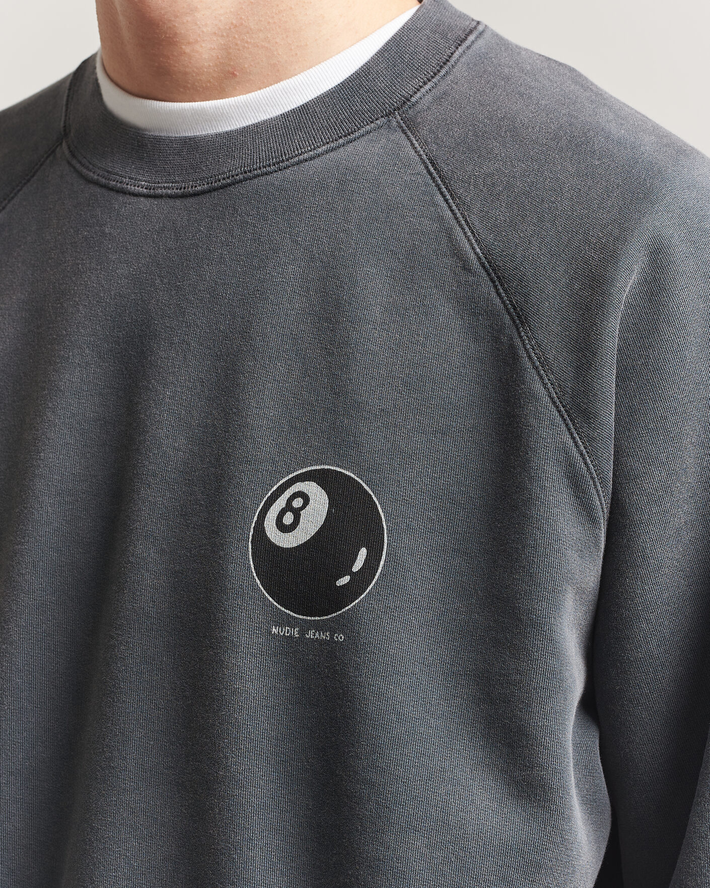 Heren | Truien | Nudie Jeans | Palle Printed Crew Neck Sweatshirt Antracite