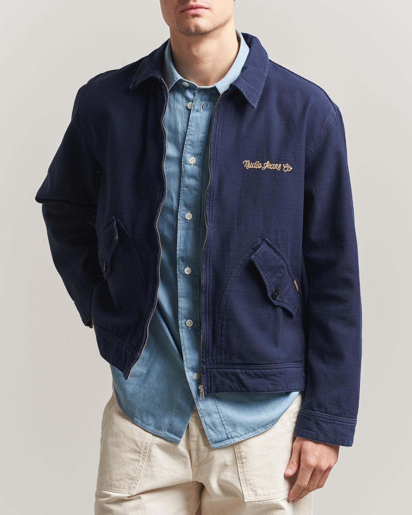 Heren | Jassen | Nudie Jeans | Blake Embroided Jacket Navy