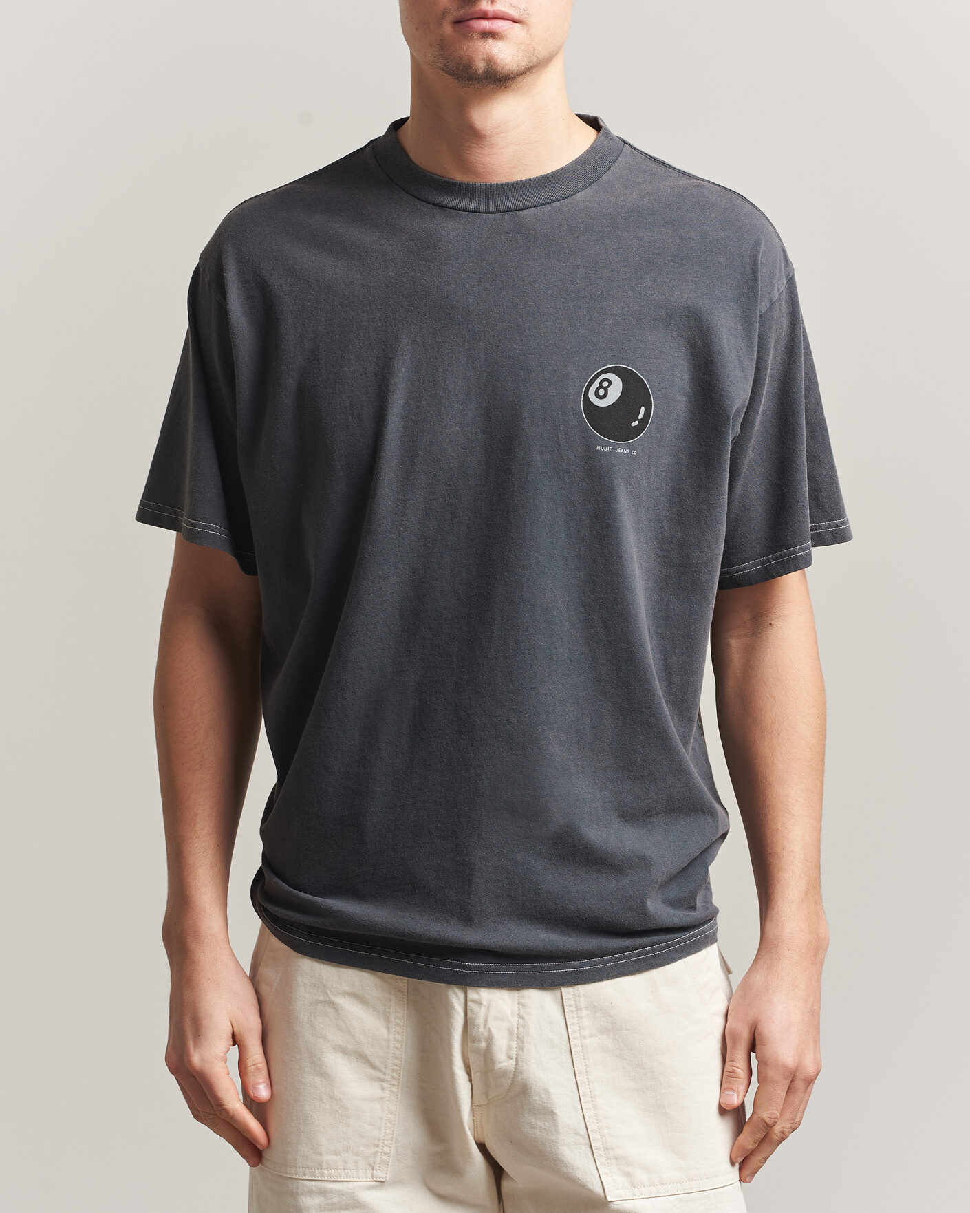 Heren | T-shirts | Nudie Jeans | Koffe Printed T-Shirt Antracite