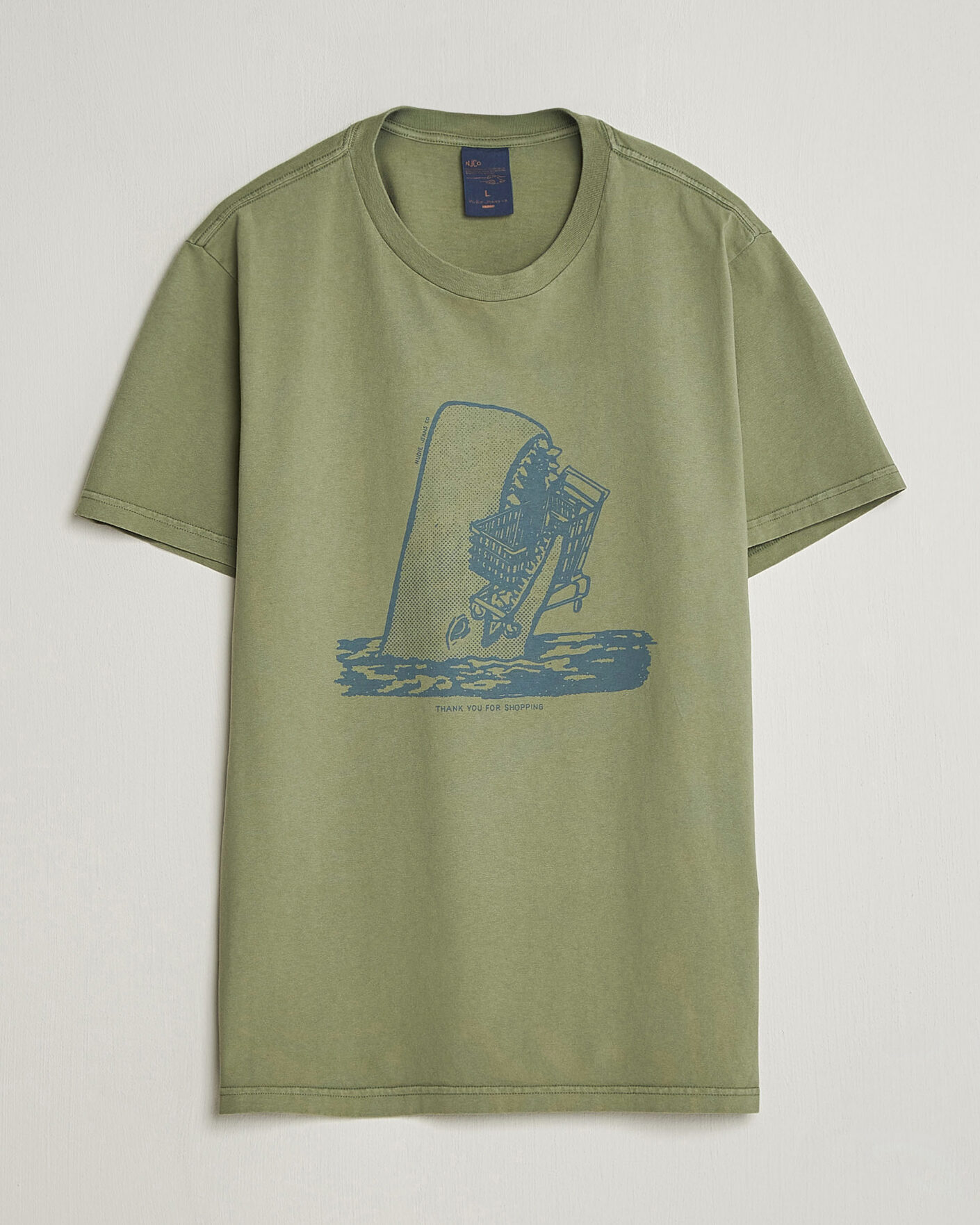 Heren | T-shirts | Nudie Jeans | Roy Printed T-Shirt Green
