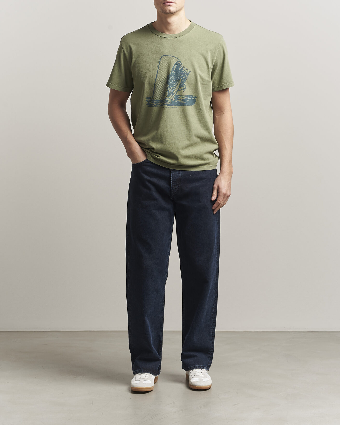 Heren | T-shirts | Nudie Jeans | Roy Printed T-Shirt Green