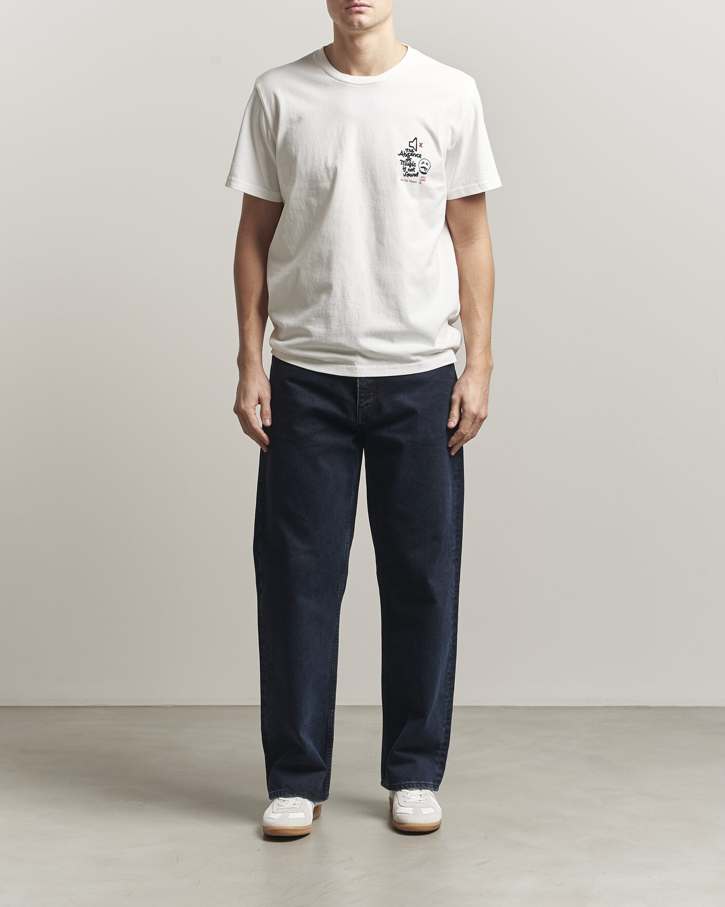 Heren | T-shirts | Nudie Jeans | Roy Printed T-Shirt Chalk White
