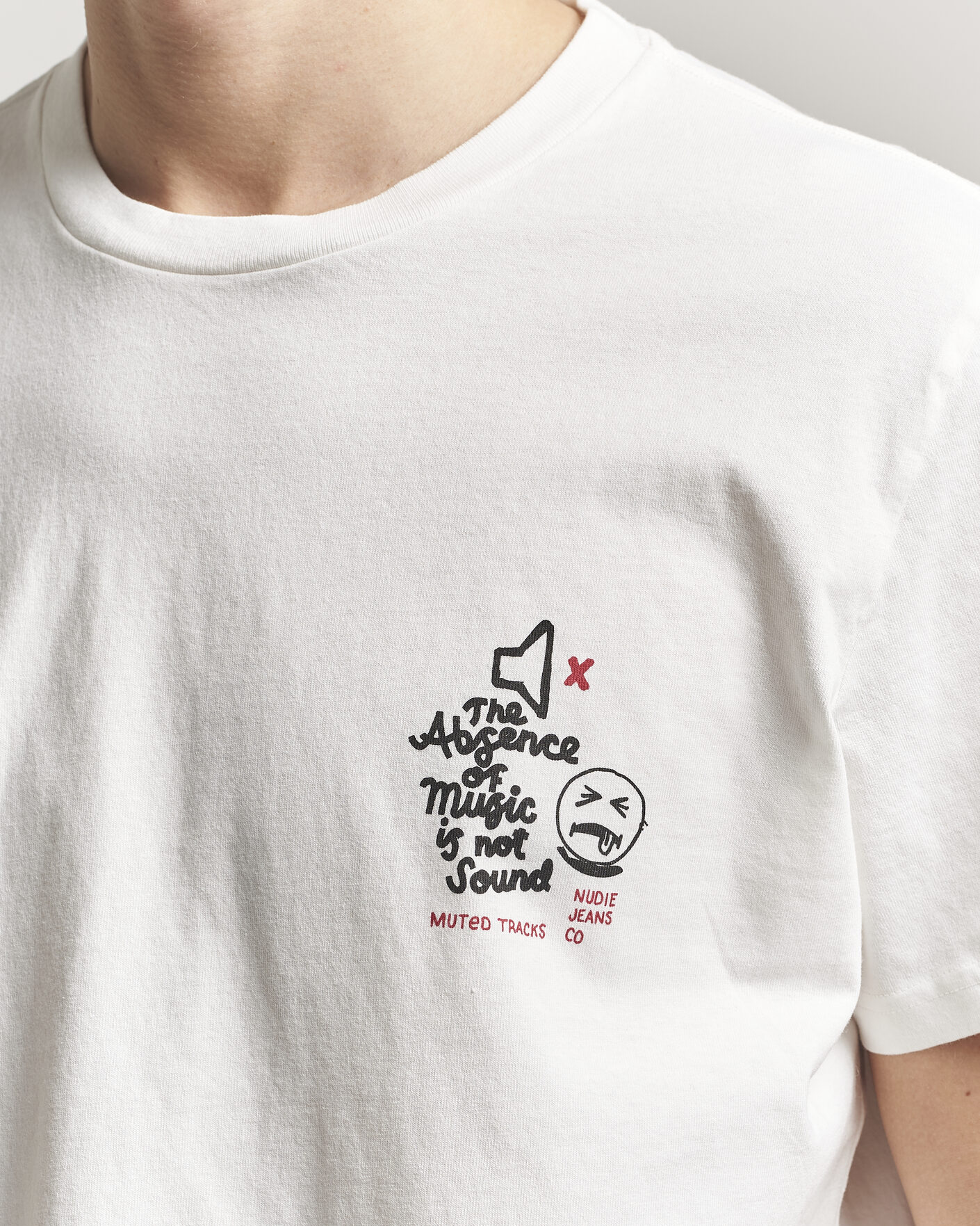 Heren | T-shirts | Nudie Jeans | Roy Printed T-Shirt Chalk White