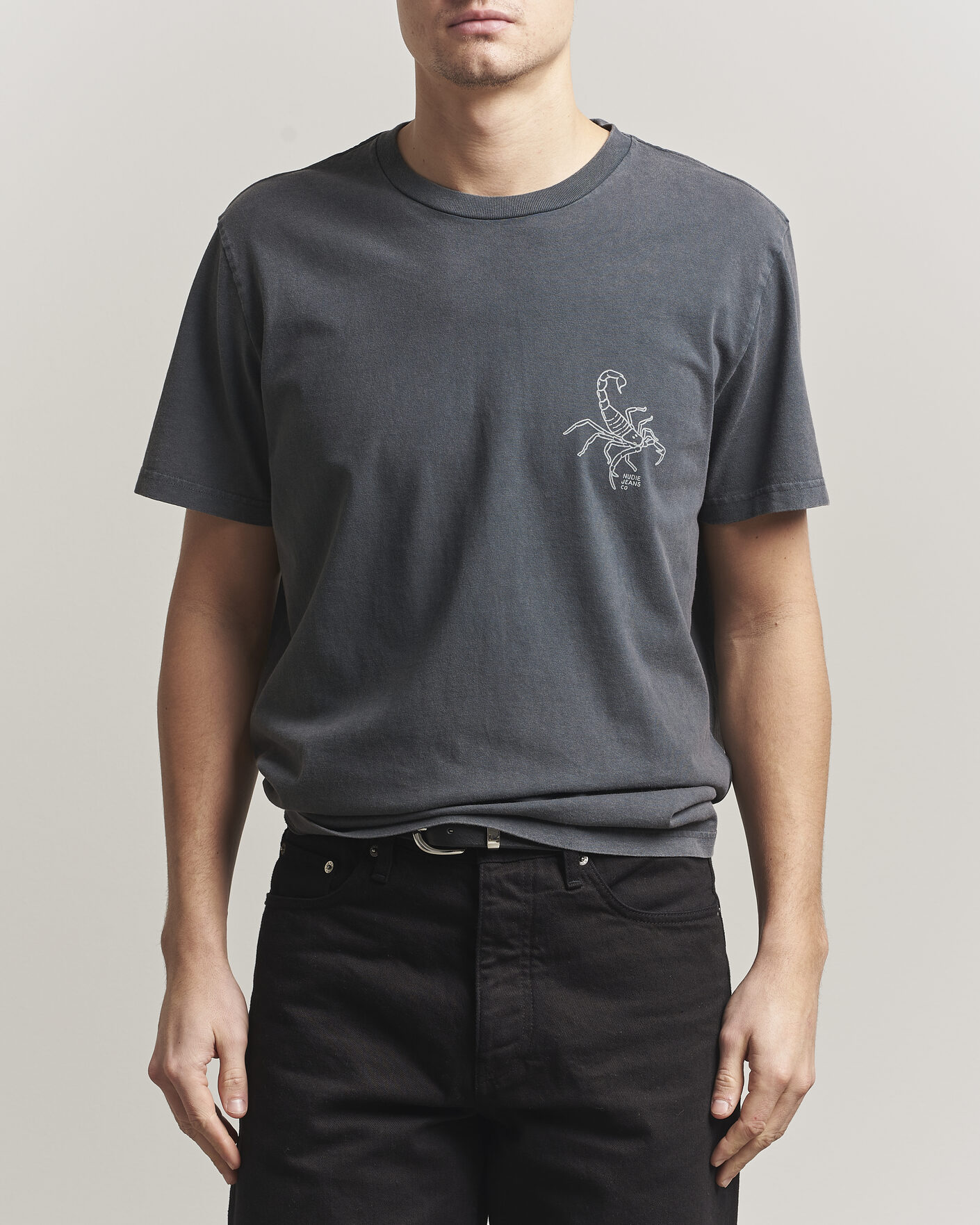 Heren | T-shirts | Nudie Jeans | Roy Printed T-Shirt Antracite