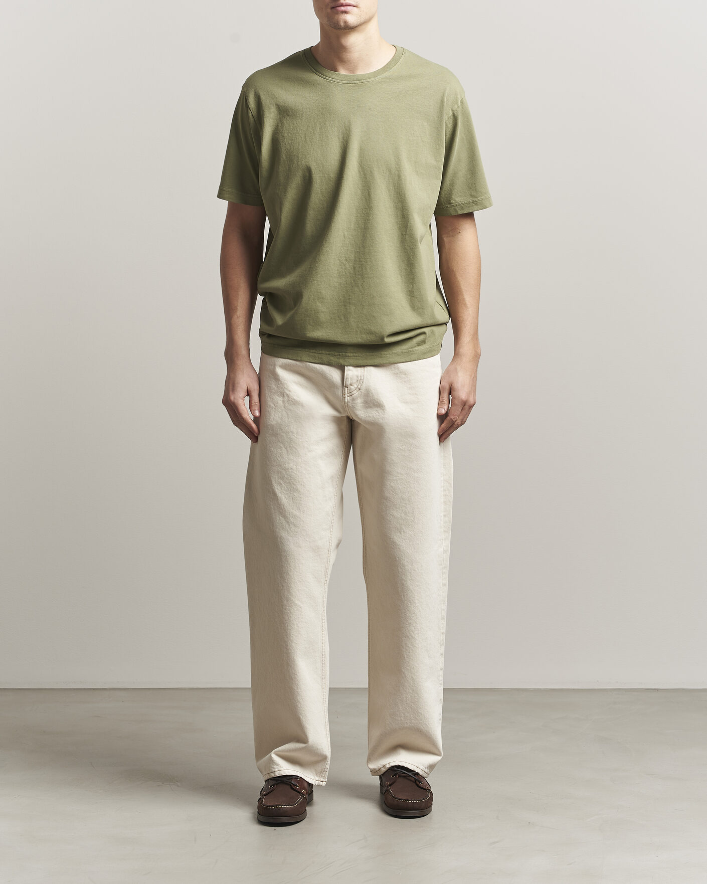 Heren | T-shirts | Nudie Jeans | Uno Everyday Crew Neck T-Shirt Green
