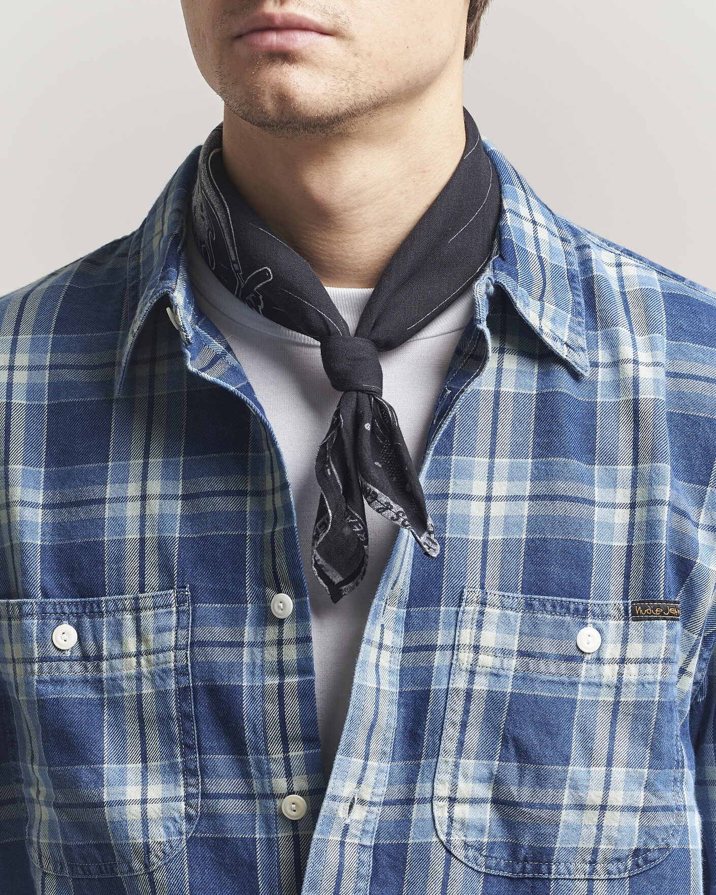 Heren | Sjaals | Nudie Jeans | Ingrid Printed Bandana Black