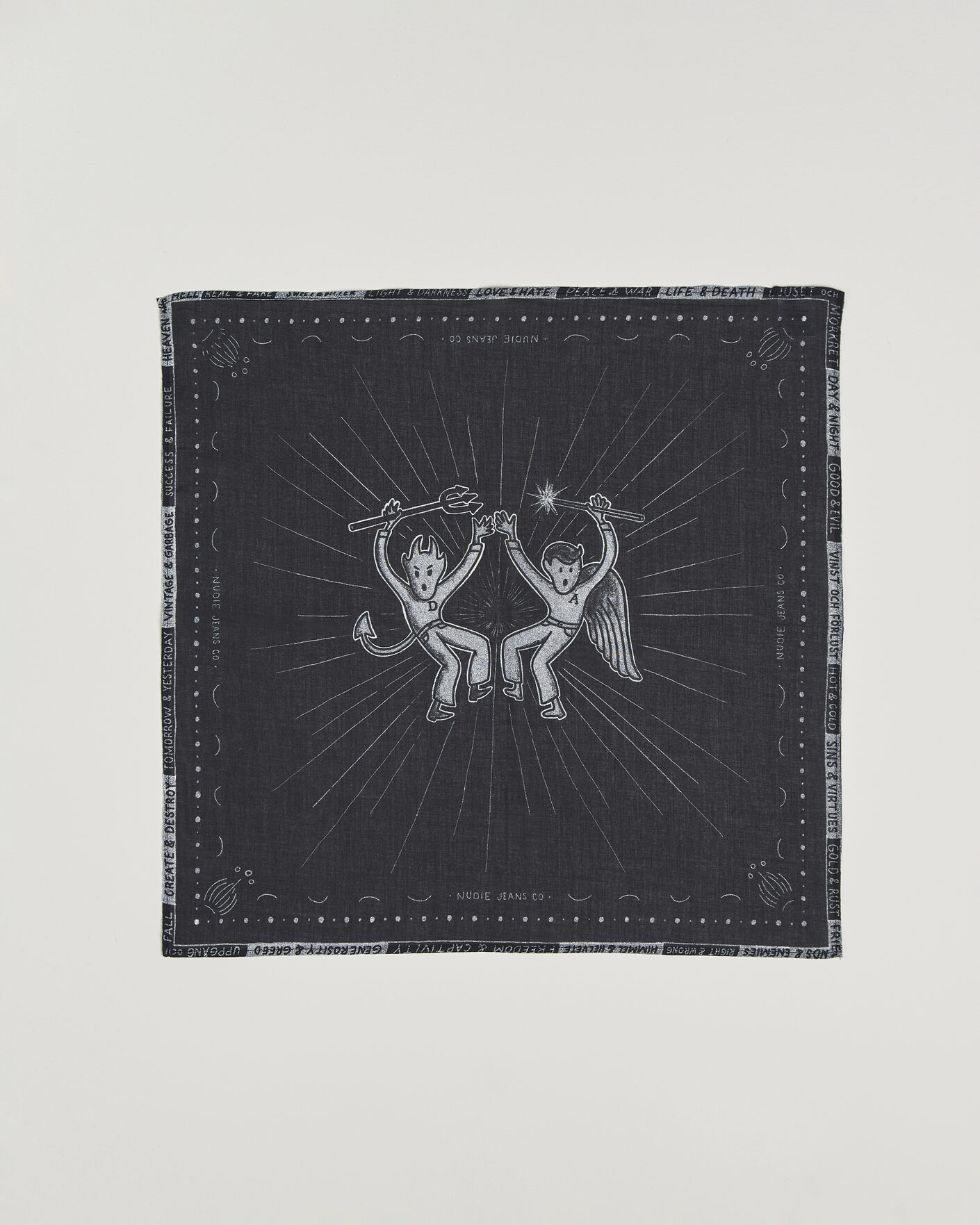 Heren | Sjaals | Nudie Jeans | Ingrid Printed Bandana Black