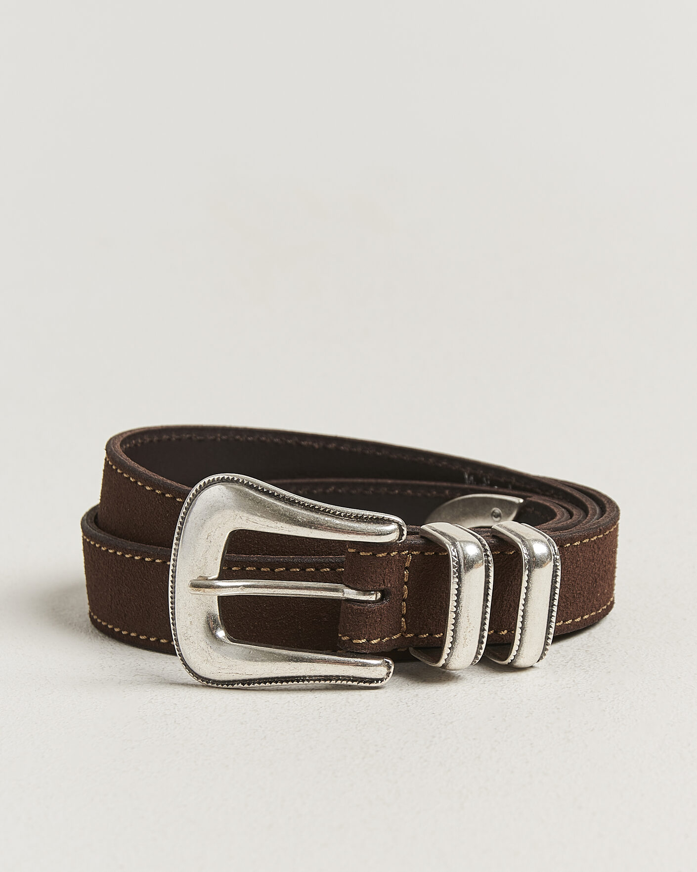 Heren | Riemen | Nudie Jeans | Western Suede Belt Dark Brown