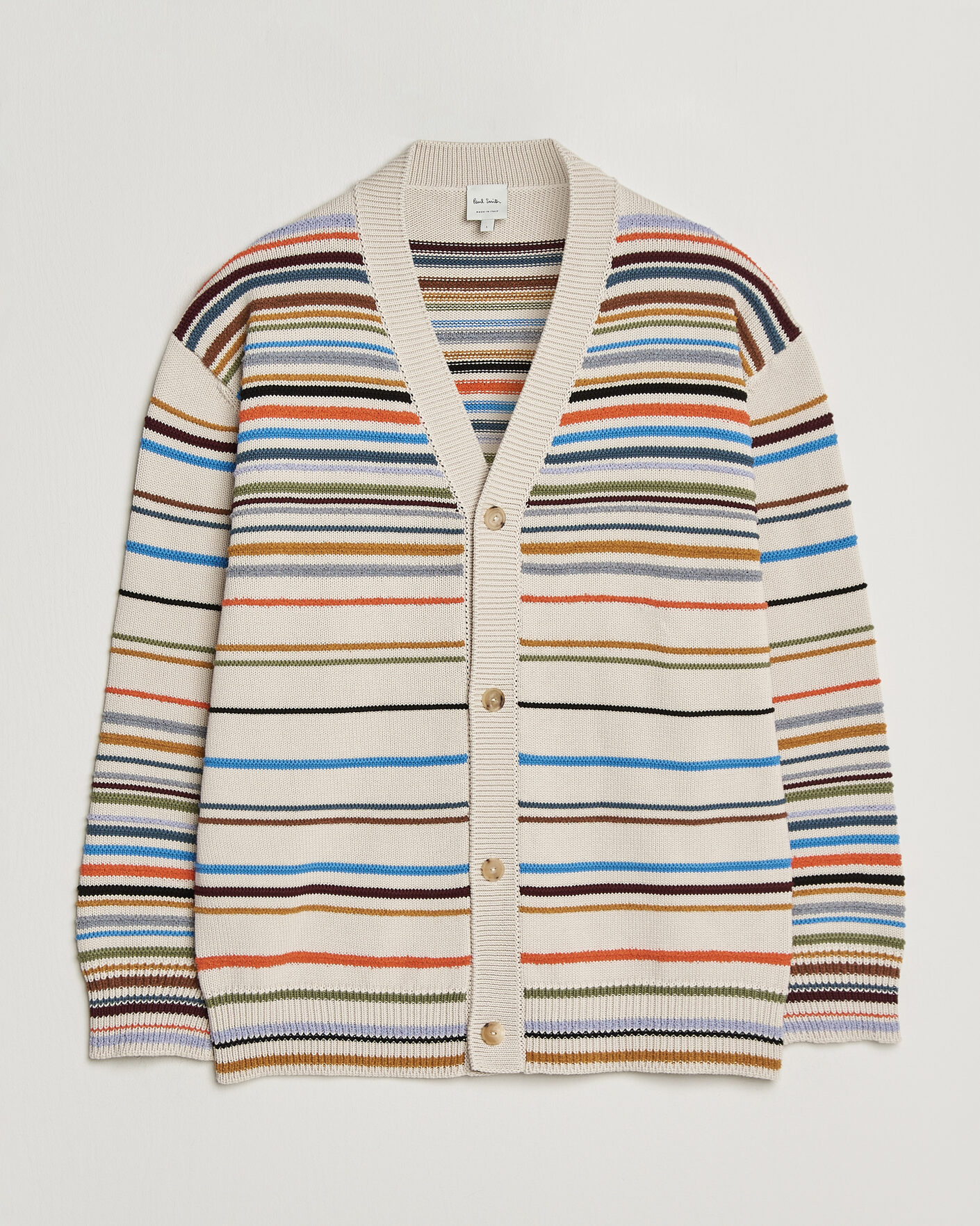 Heren | Truien | Paul Smith | Signature Stripe Knitted Cardigan White