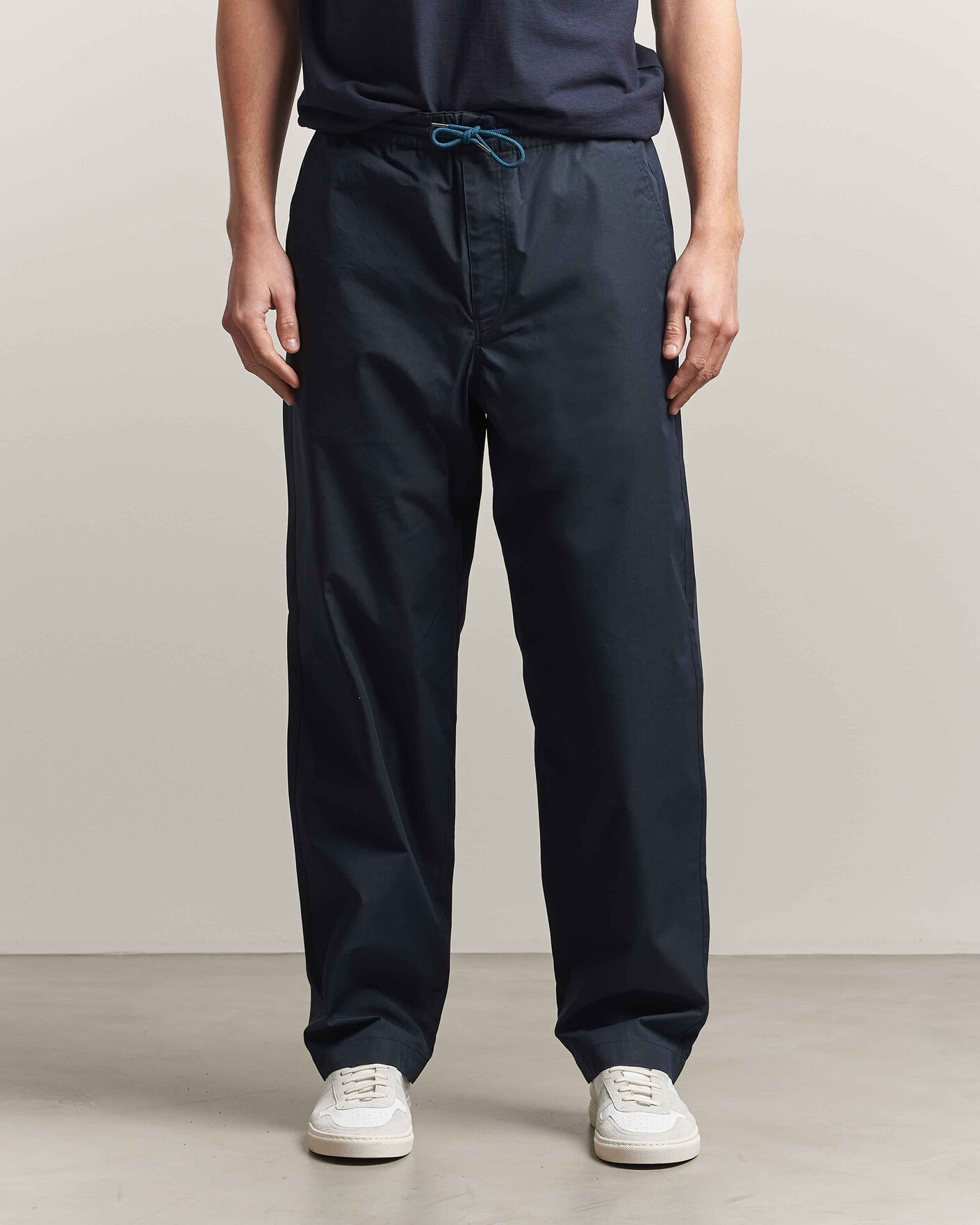 Heren | Broeken | PS Paul Smith | Casual Cotton Drawstring Trousers Navy