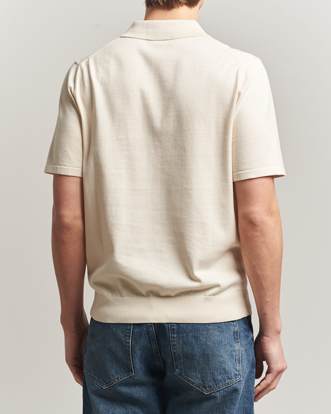 Heren | Polo's | PS Paul Smith | Cotton Knitted Half Zip Polo Off White