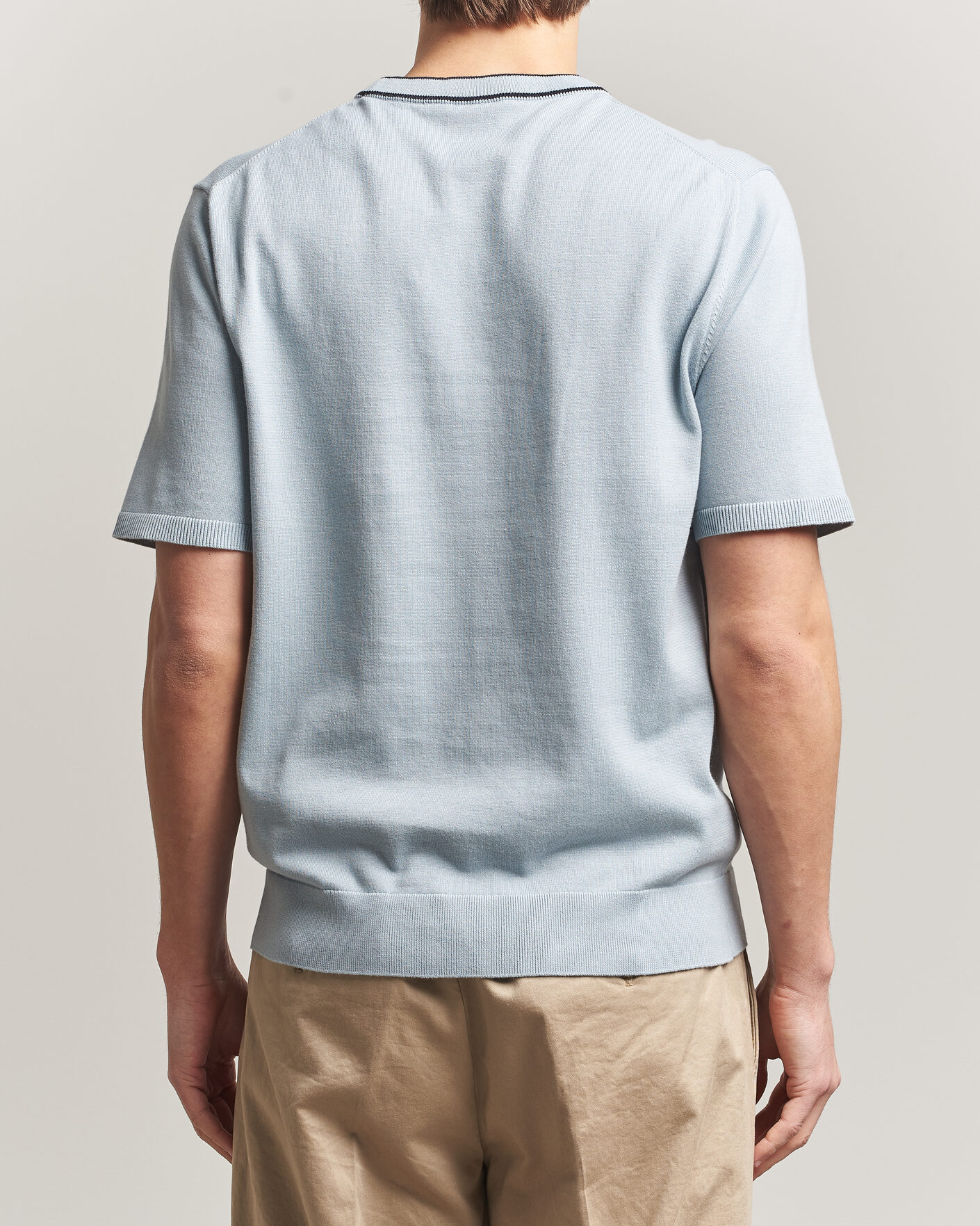 Heren | T-shirts | PS Paul Smith | Cotton Knitted T-Shirt Light Blue