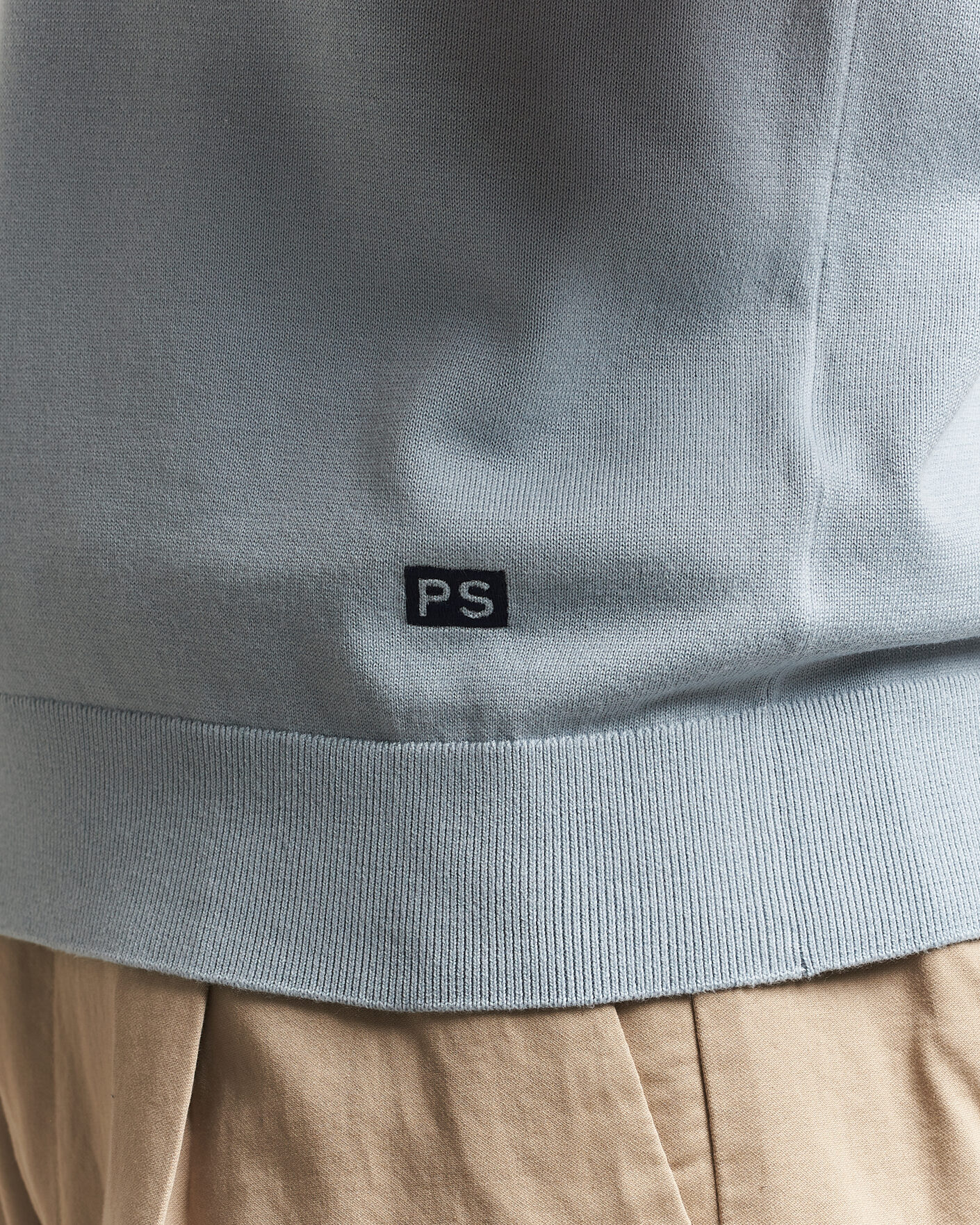 Heren | T-shirts | PS Paul Smith | Cotton Knitted T-Shirt Light Blue