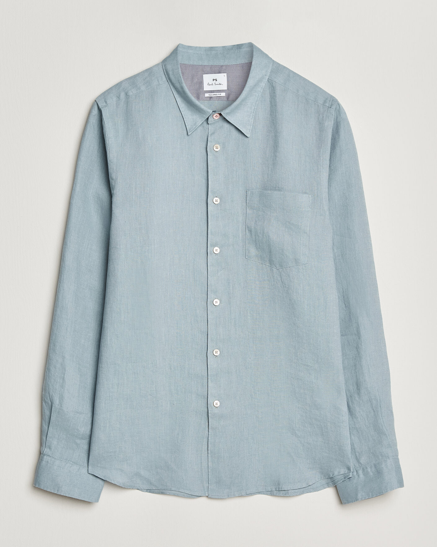 Heren | Overhemden | PS Paul Smith | Tailored Fit Linen Shirt Light Blue