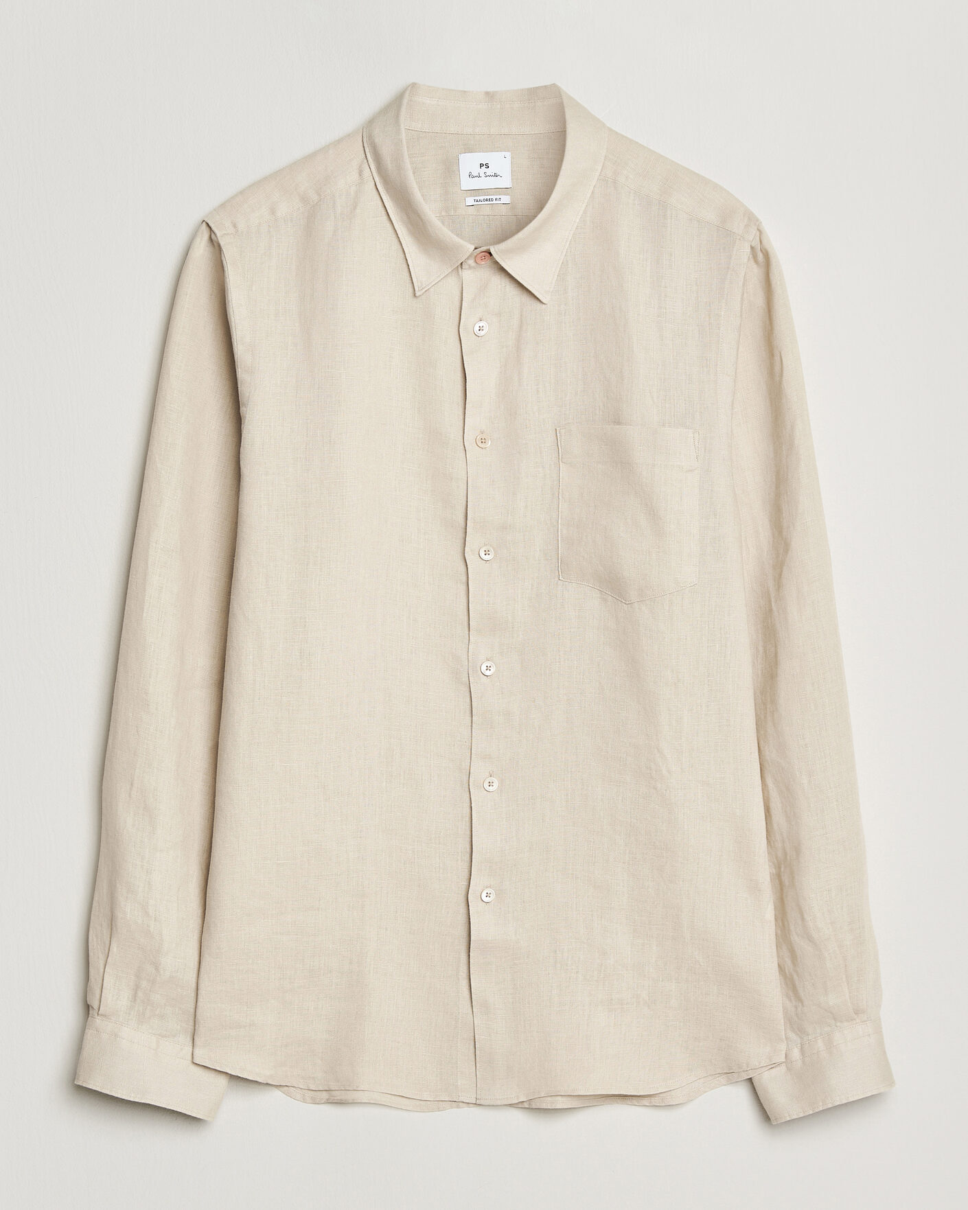 Heren | Overhemden | PS Paul Smith | Tailored Fit Linen Shirt Beige