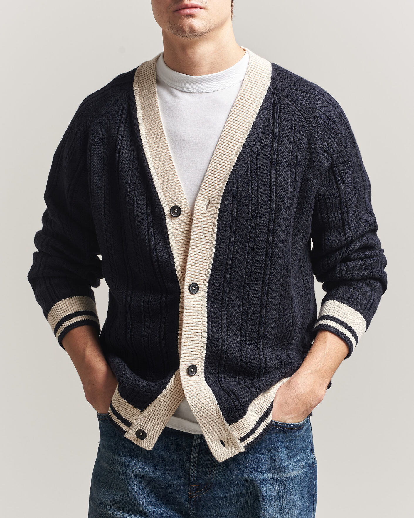 Heren | Truien | PS Paul Smith | Cotton Knitted Cardigan Navy