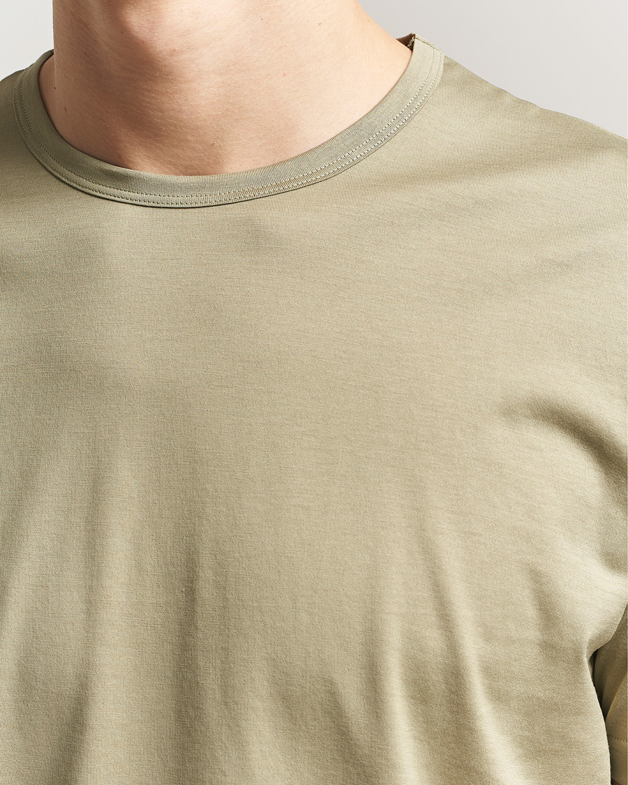 Heren | T-shirts | Sunspel | Crew Neck Q82 Cotton T-Shirt Pistachio