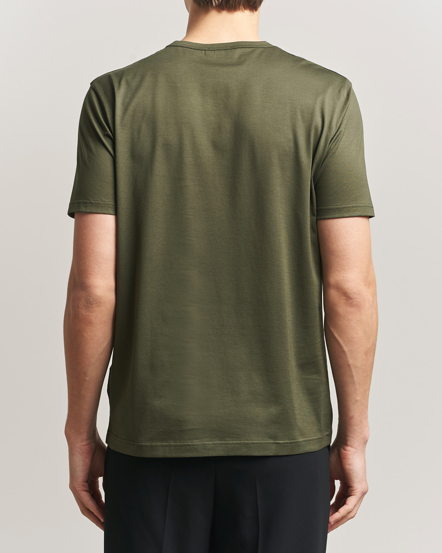 Heren | T-shirts | Sunspel | Crew Neck Q82 Cotton T-Shirt Deep Olive