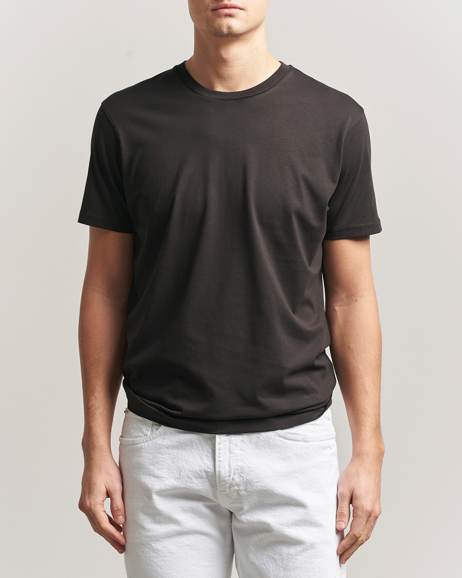 Heren | T-shirts | Sunspel | Riviera Midweight T-Shirt Dark Chocolate
