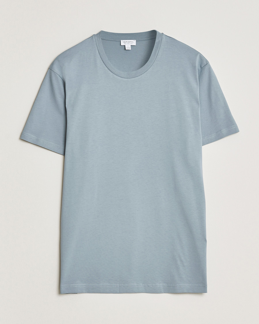 Heren | T-shirts | Sunspel | Riviera Midweight T-Shirt Stone Blue
