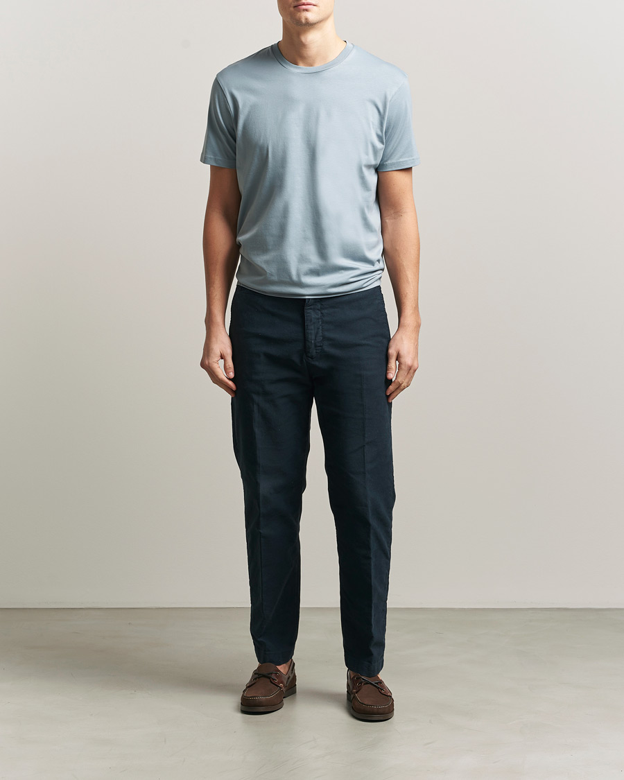 Heren | T-shirts | Sunspel | Riviera Midweight T-Shirt Stone Blue