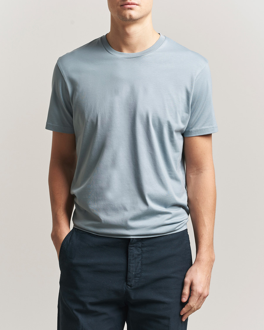 Heren | T-shirts | Sunspel | Riviera Midweight T-Shirt Stone Blue