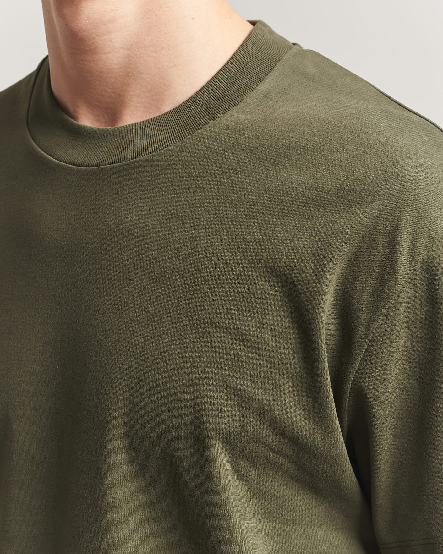 Heren | T-shirts | Sunspel | Heavy Weight Supima Cotton T-Shirt Deep Olive